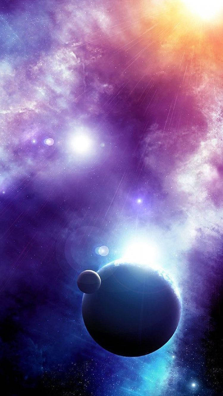 planets, moon, nebula, HD Phone Wallpaper
