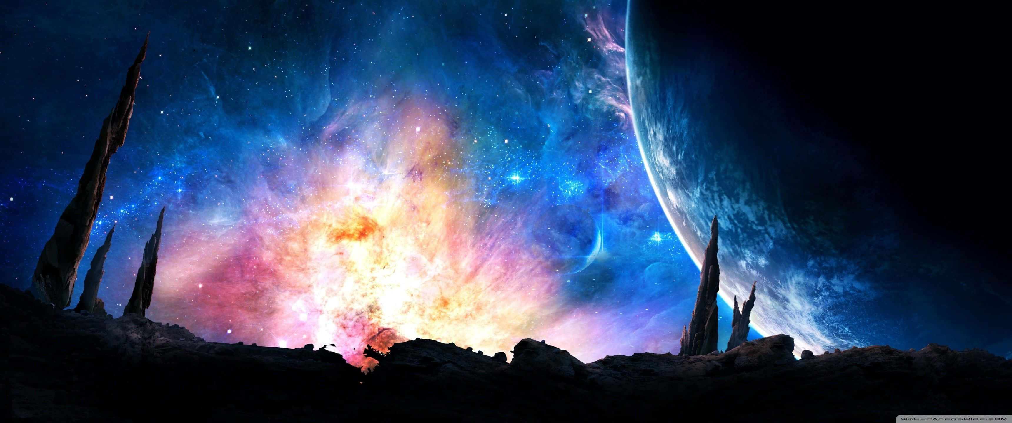 ultra wide 3440x1440, space, planet, 2K Desktop Wallpaper