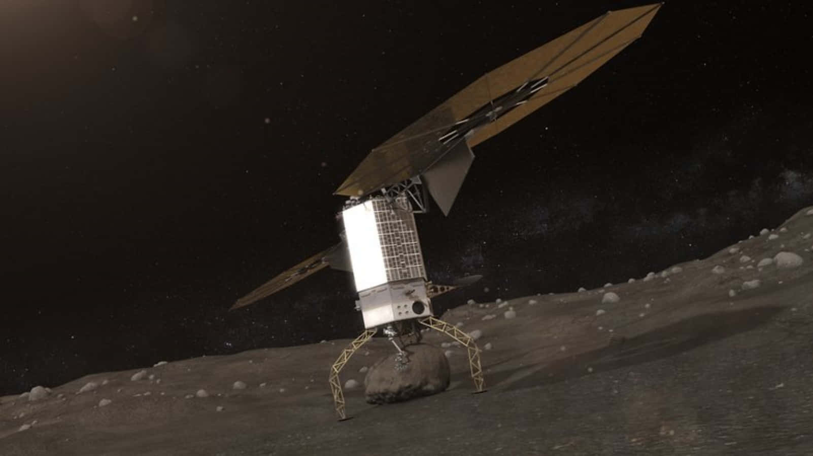 space mining, robotic lander, solar panels, HD Desktop Wallpaper