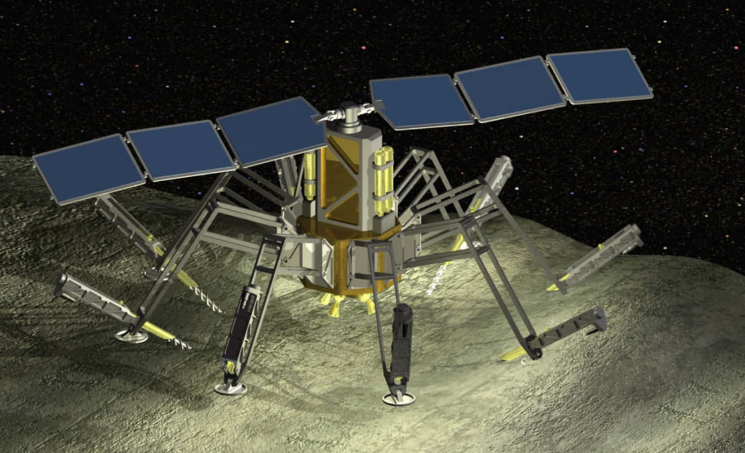 space mining, 3d-rendered space probe, solar panels, HD Desktop Wallpaper