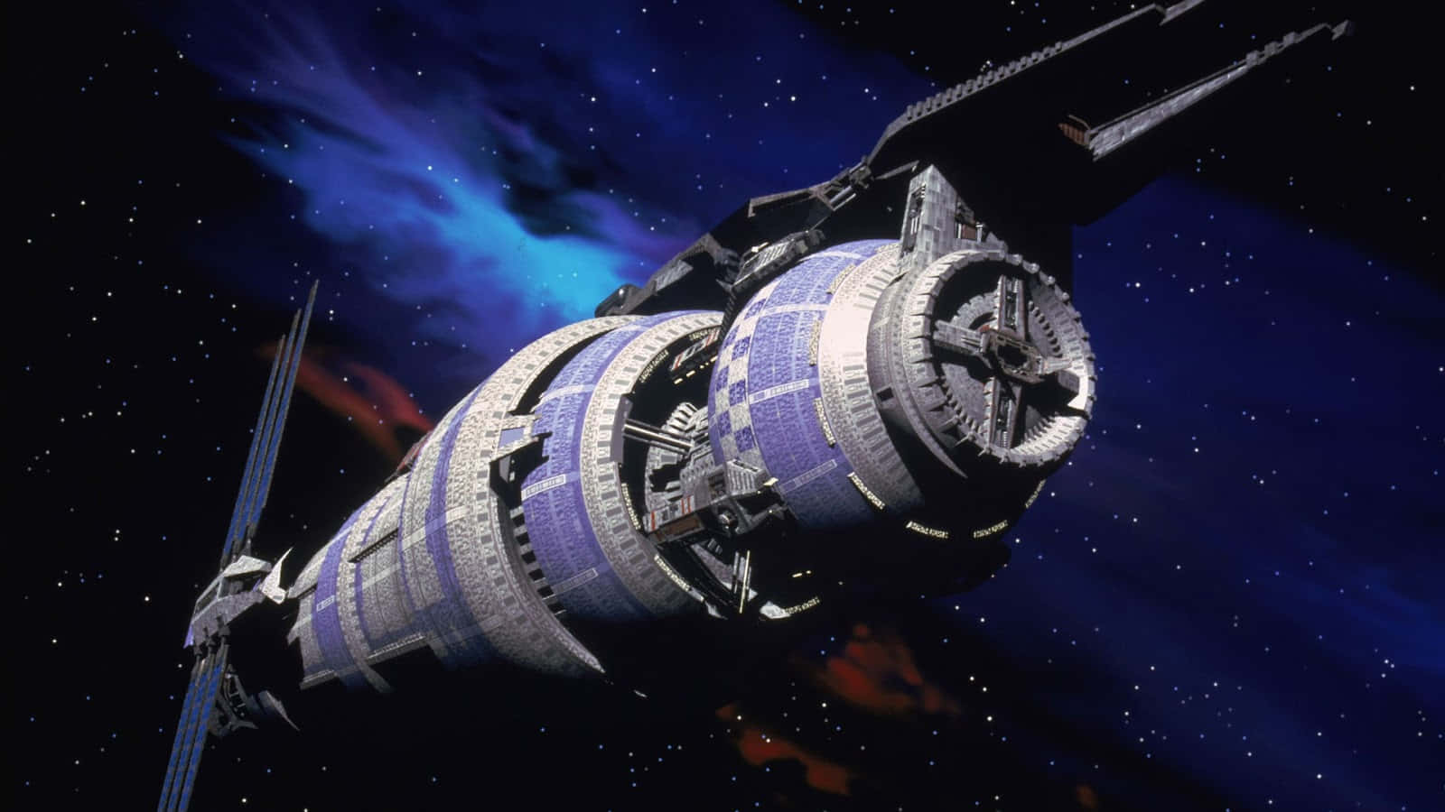 Gratuitous Satelite Space, futuristic spaceship, purple and silver panels, HD Desktop Wallpaper