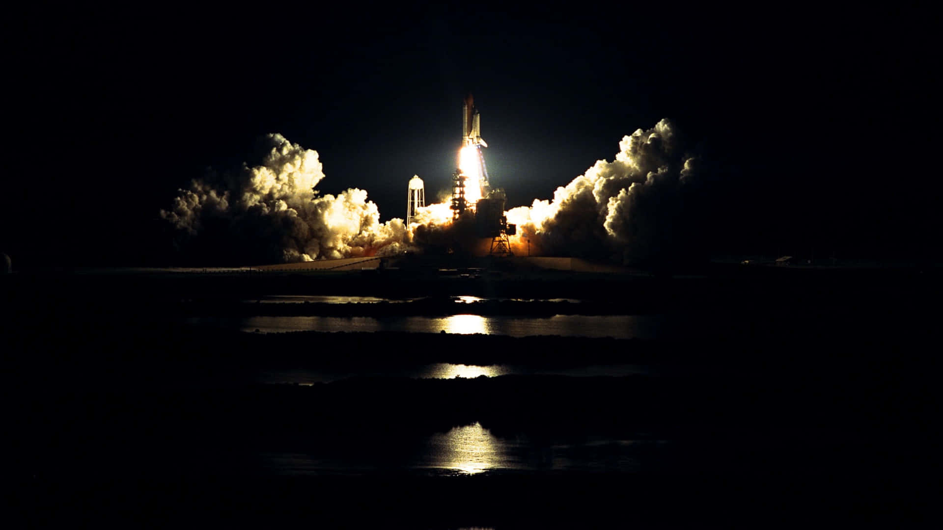 Space Mission, rocket, fiery thrust, Full HD Desktop Wallpaper