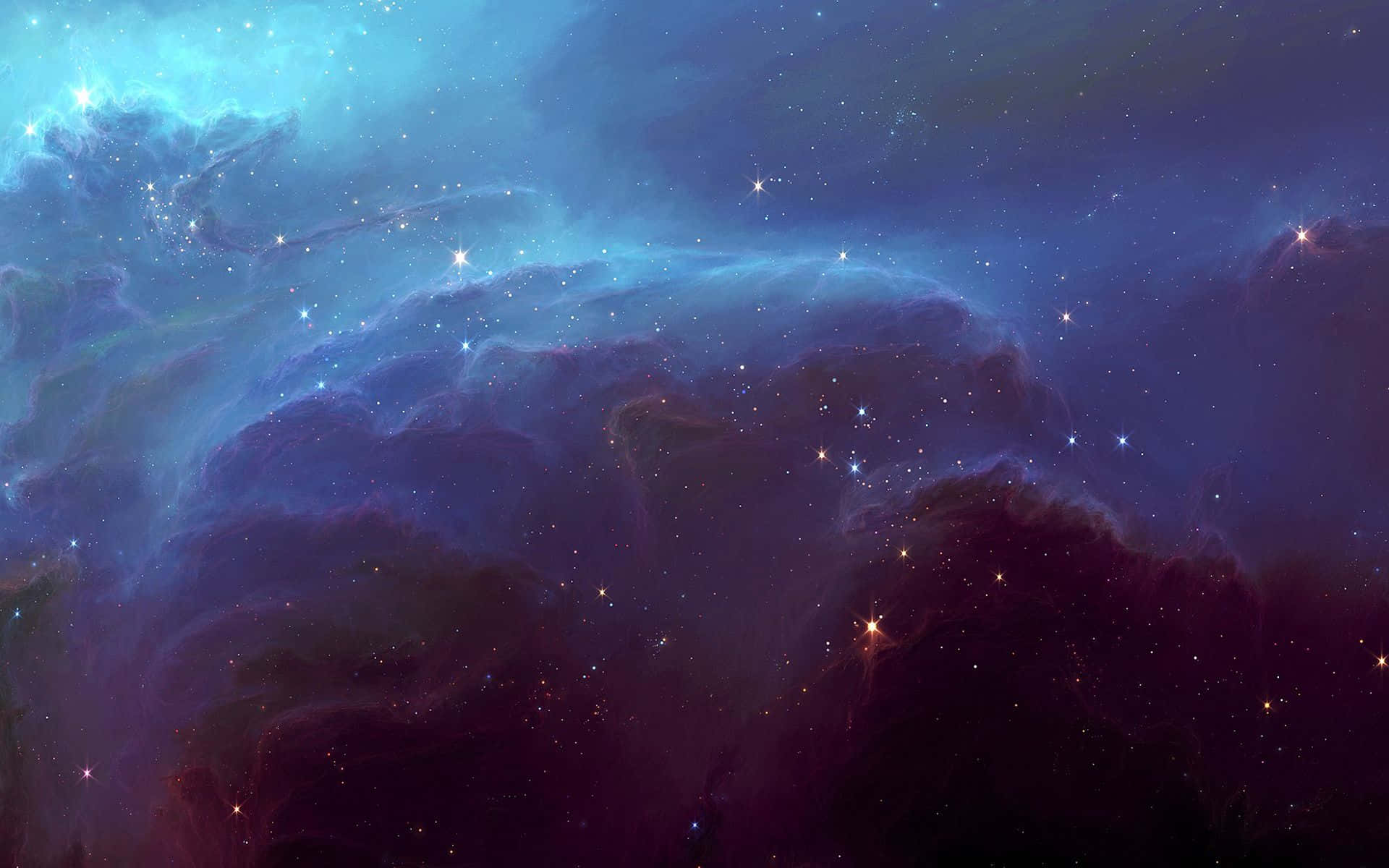 space nebula, deep blues, purples, Full HD Desktop Wallpaper