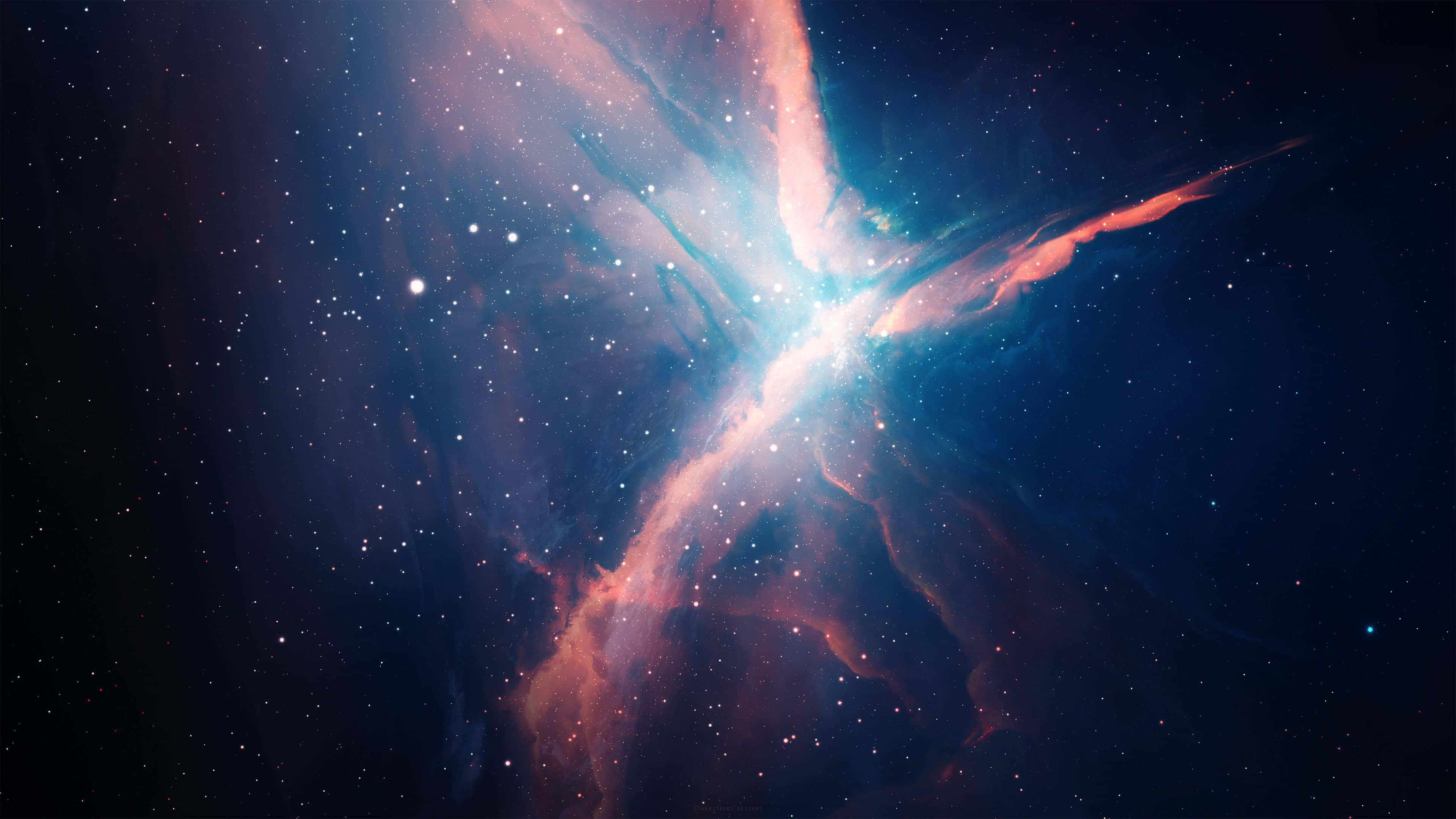space nebula, pink and blue clouds, swirling, 4K Desktop Wallpaper