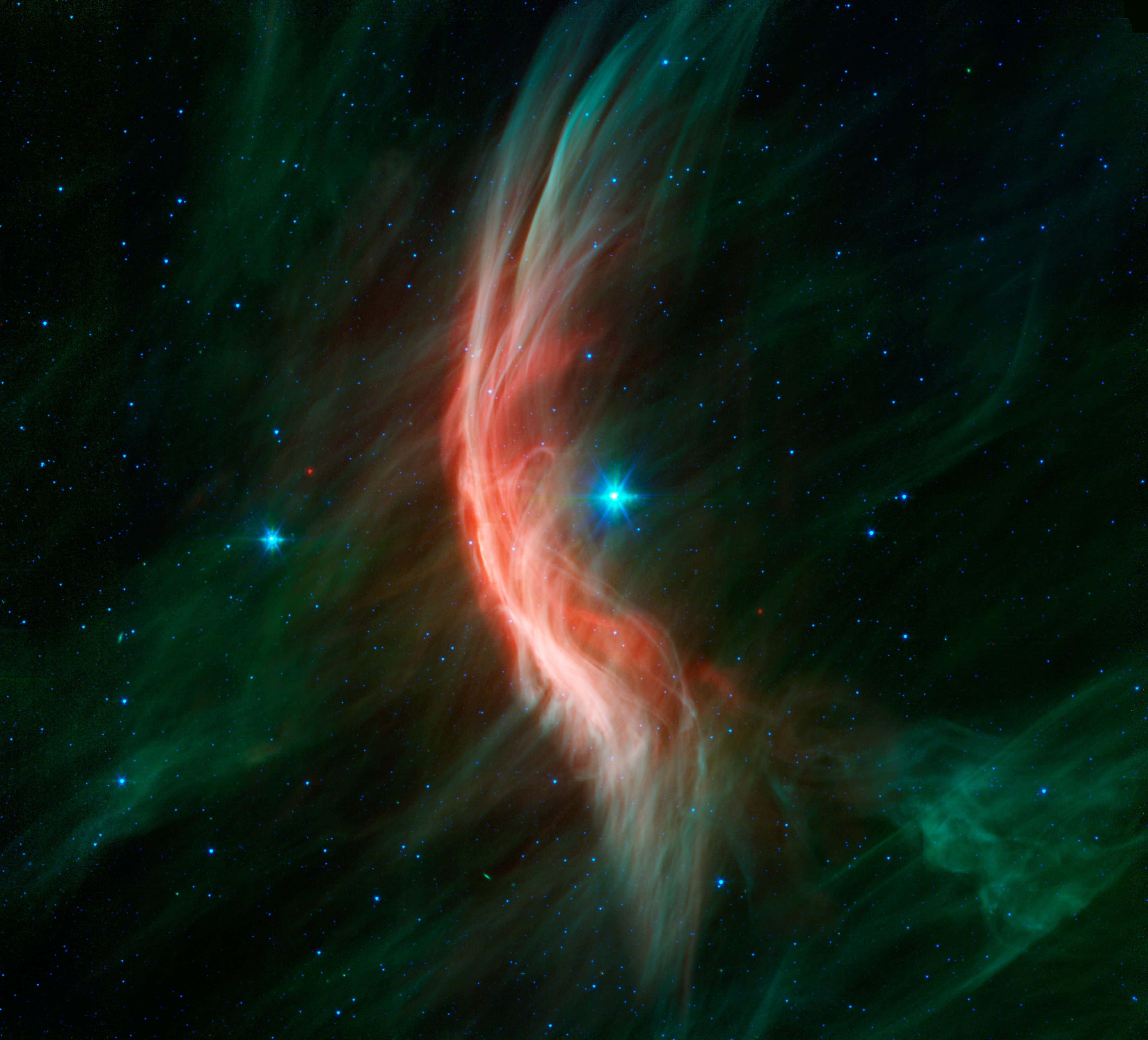Space Nebula, red gas clouds, green gas clouds, 4K Desktop Wallpaper
