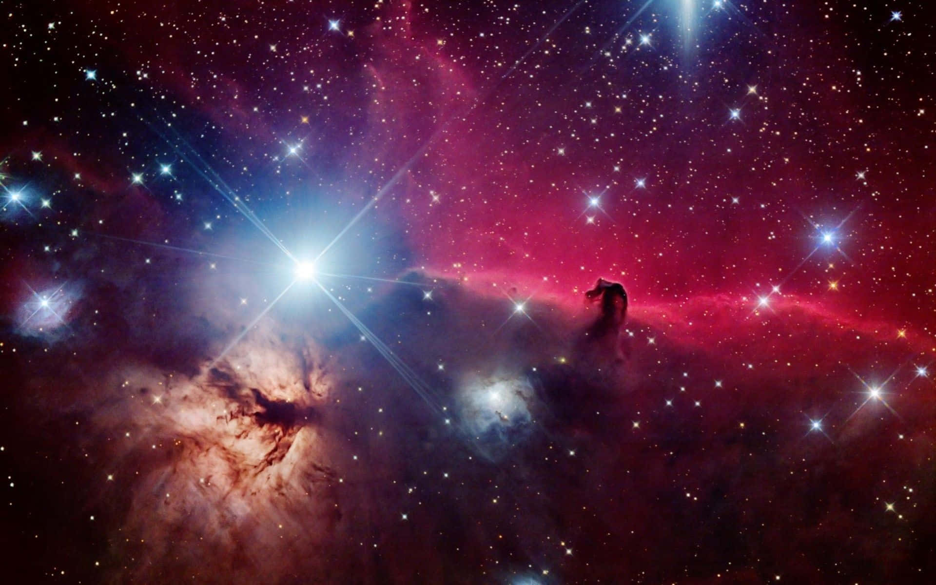 cosmic nebula, deep space, reds, Full HD Desktop Wallpaper