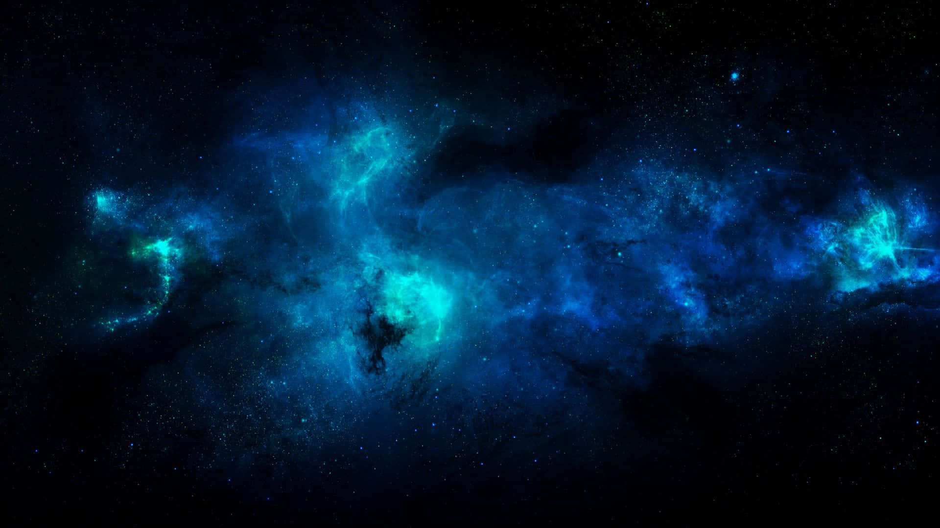 Blue Space Nebula, vibrant blue nebulae, starfield, Full HD Desktop Wallpaper