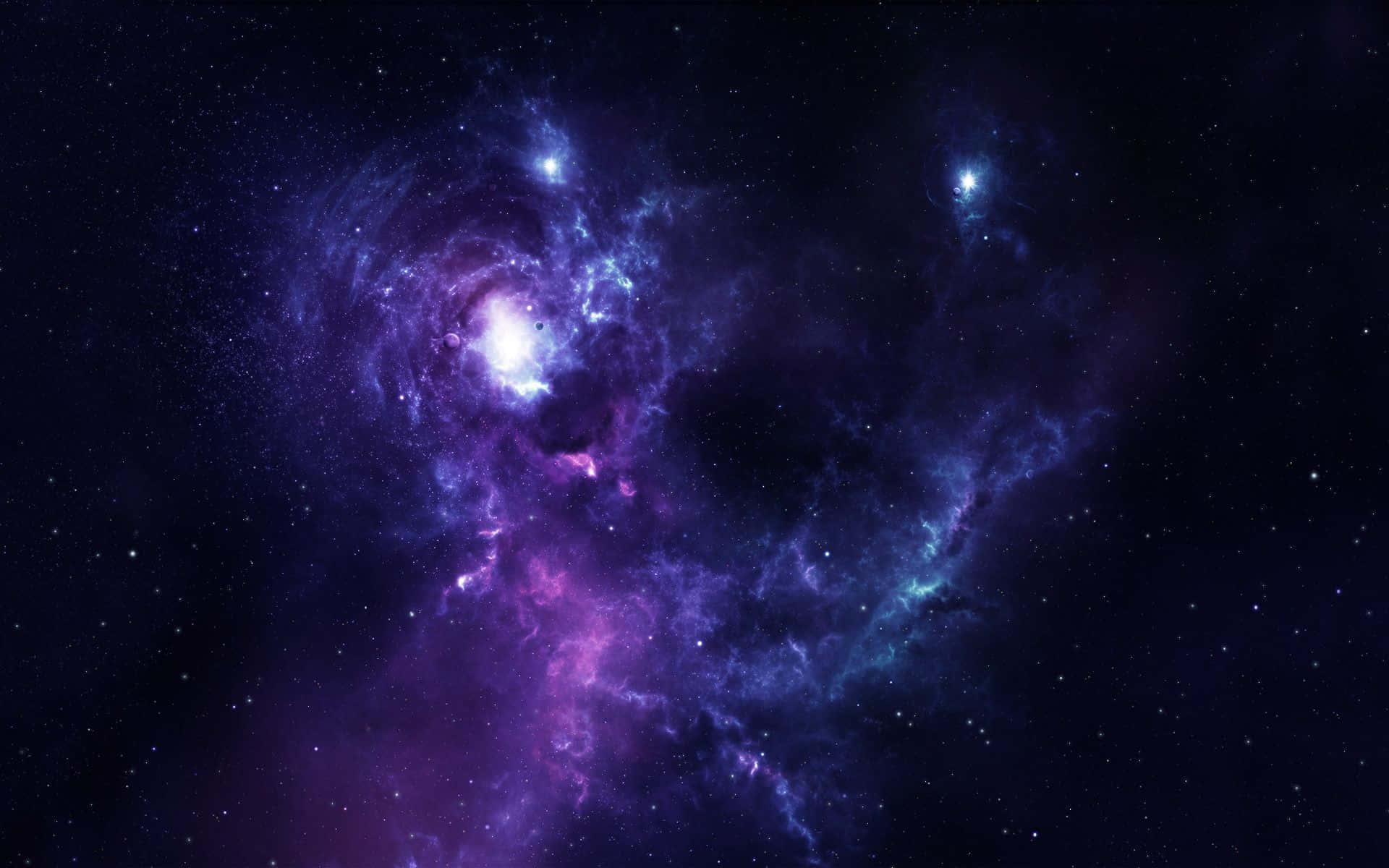 Space Nebula, purple, blue, Full HD Desktop Wallpaper
