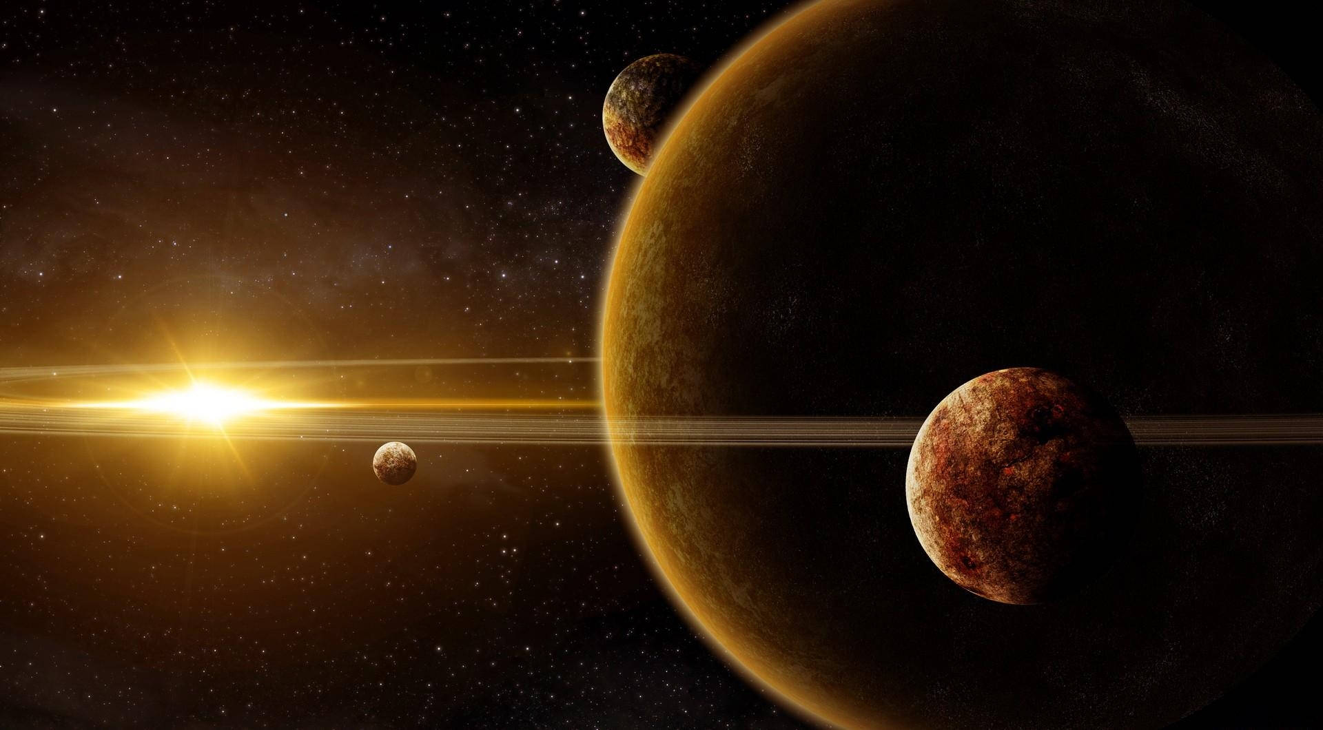 planet, galaxy universe, cratered surfaces, Full HD Desktop Wallpaper