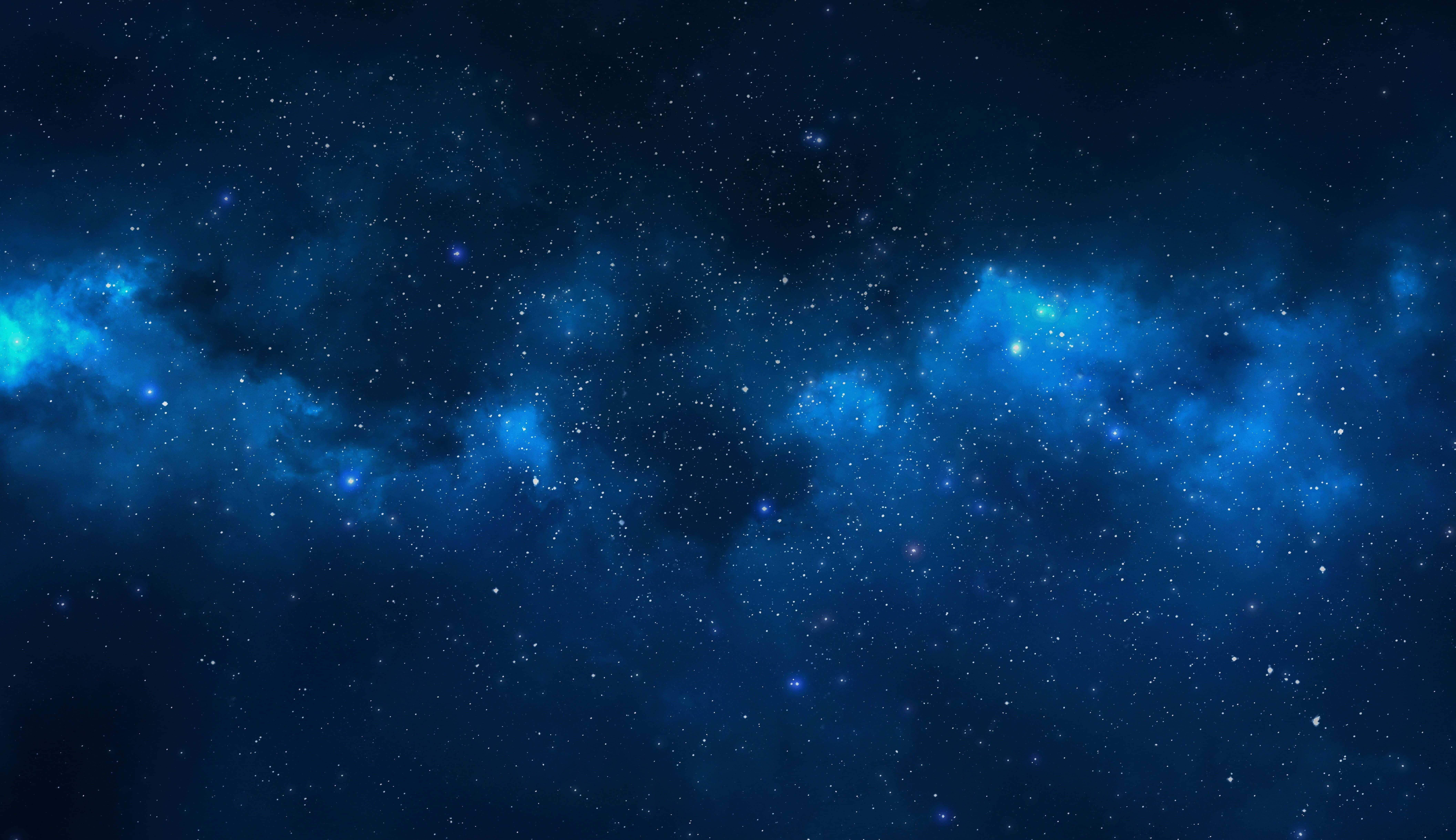 Space Nebula, glowing blue nebulae, twinkling stars, 8K Desktop Wallpaper