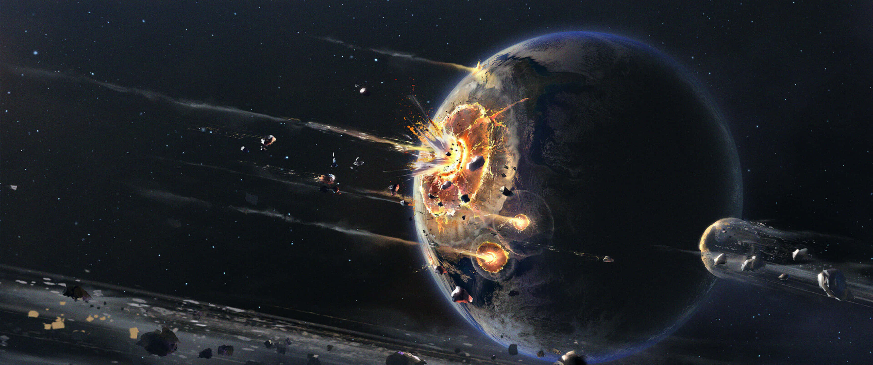 ultra wide 3440x1440, space, planet, 2K Desktop Wallpaper