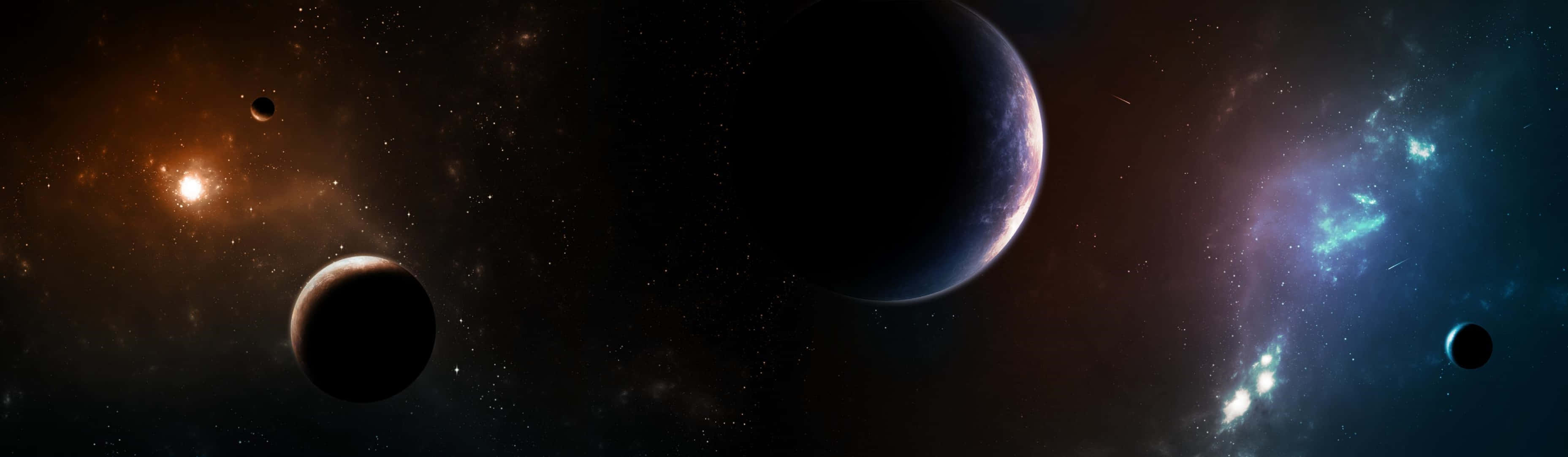 space scene, planets, stars, 2K Desktop Wallpaper