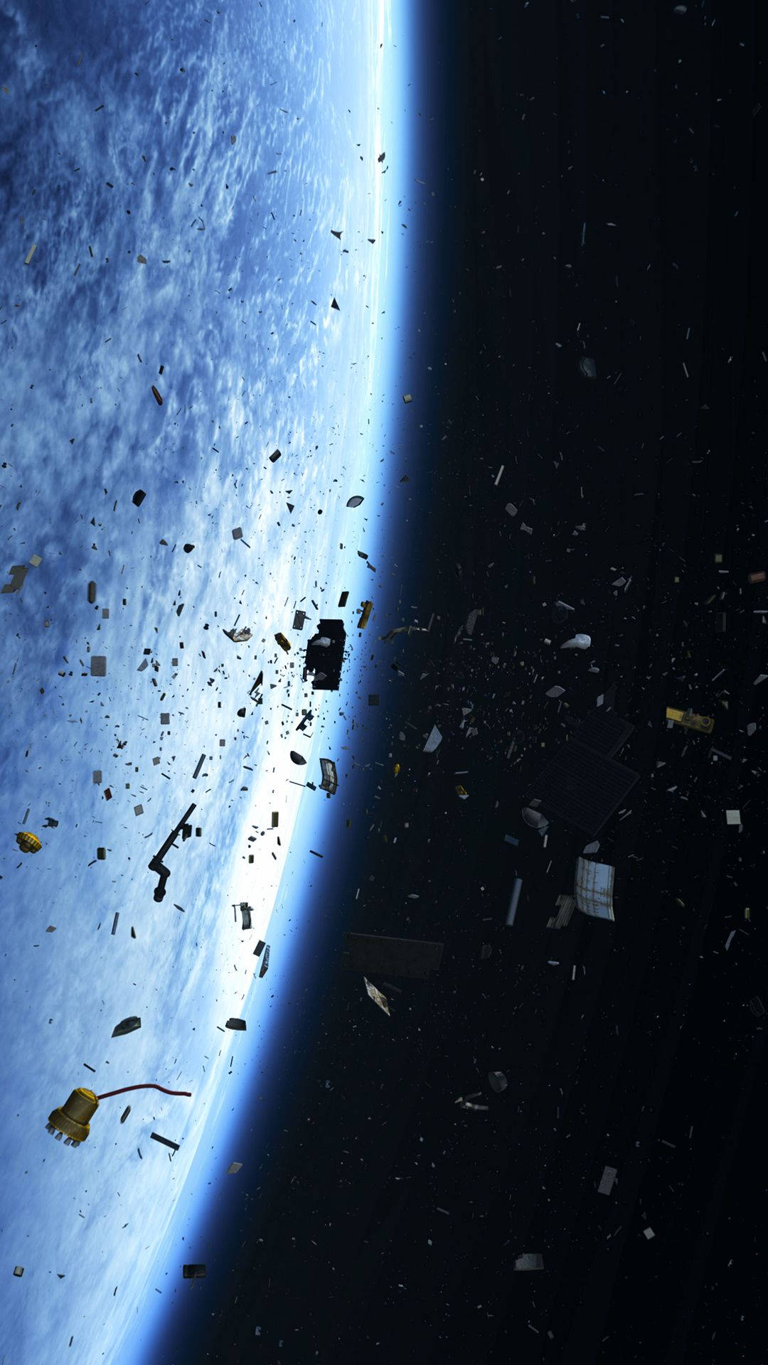 Space Phone, Earth, curved blue horizon, Full HD Phone Wallpaper