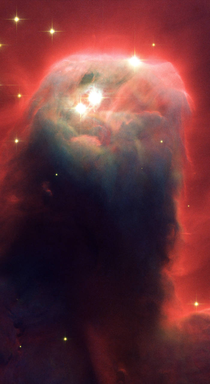 Space Cloud, cosmic nebula, fiery reds, HD Phone Wallpaper