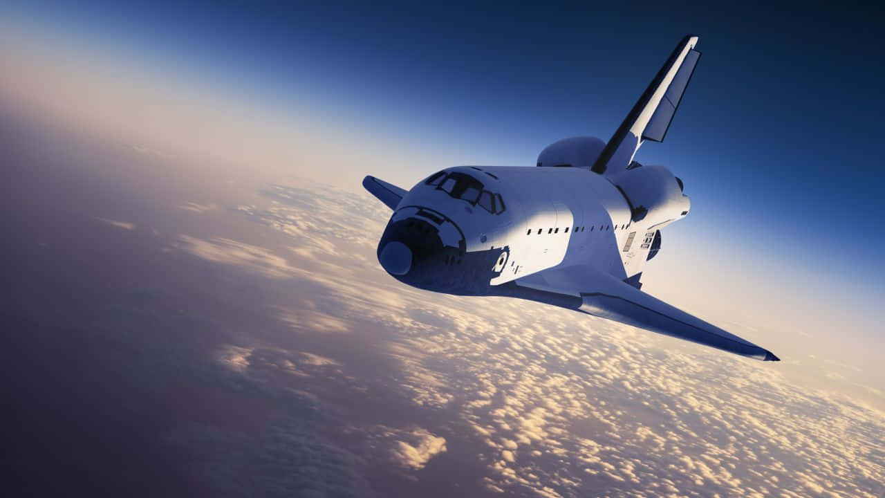 Space Shuttle, white, Earth's cloud layer, HD Desktop Wallpaper