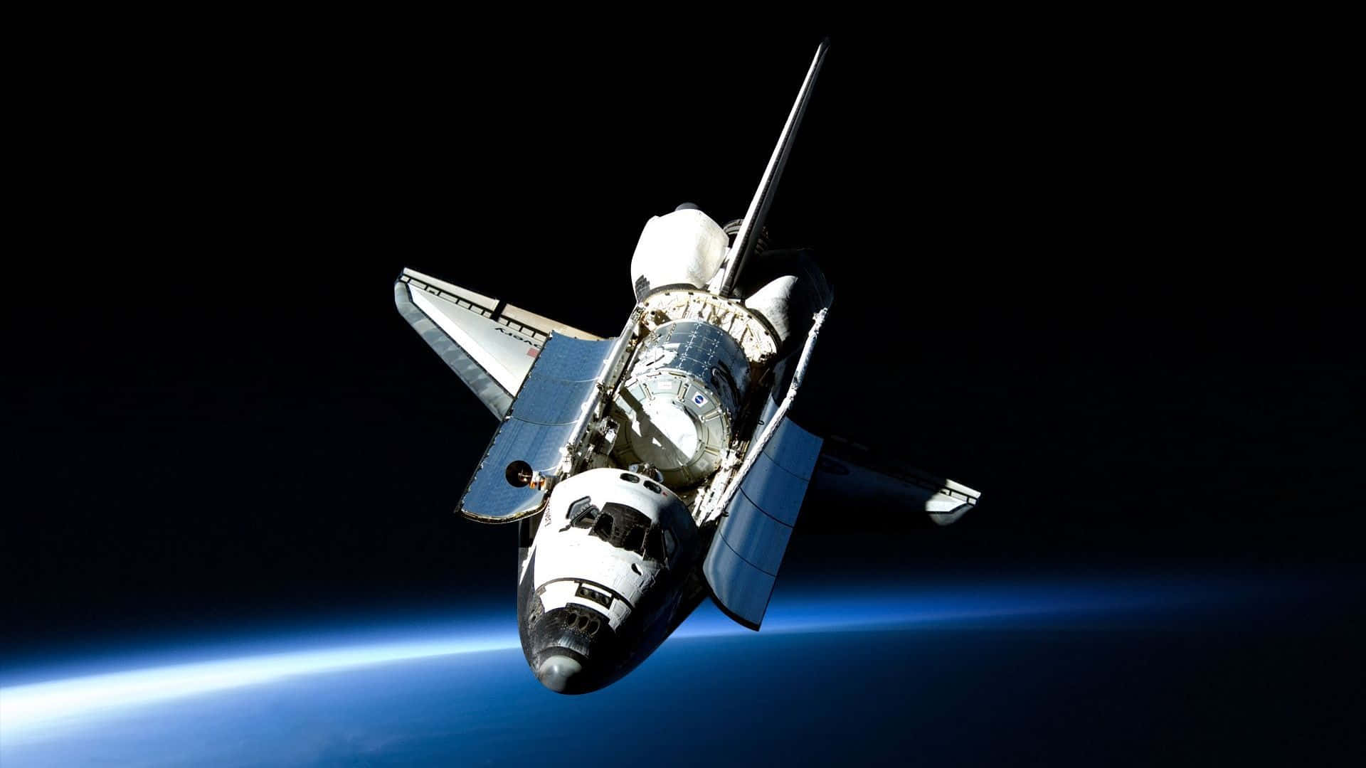 space shuttle, Earth, curved blue horizon, Full HD Desktop Wallpaper