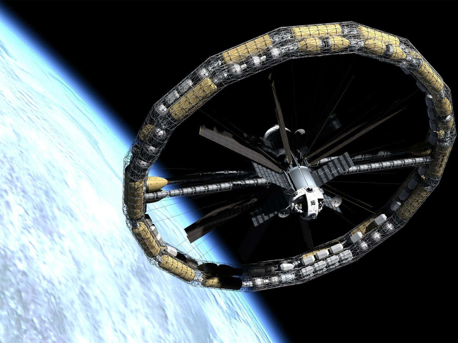 Space Station, Earth, blue oceans, HD Desktop Wallpaper