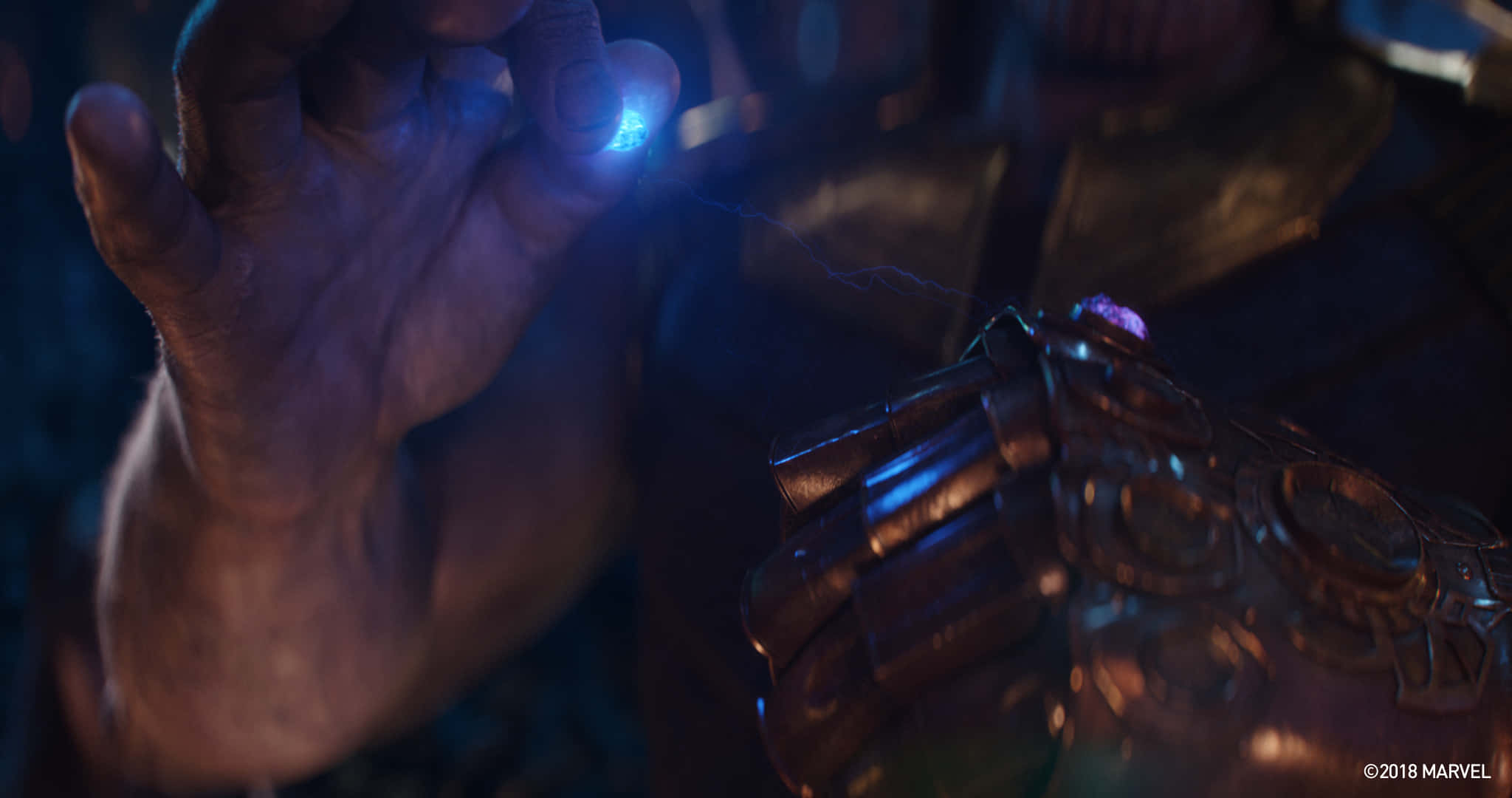 Space Stone, glowing blue orb, metallic gauntlet, Full HD Desktop Wallpaper