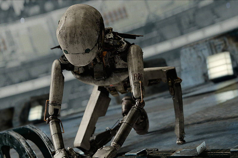 Space Sweepers, humanoid robot, industrial ruin, SD Desktop Wallpaper