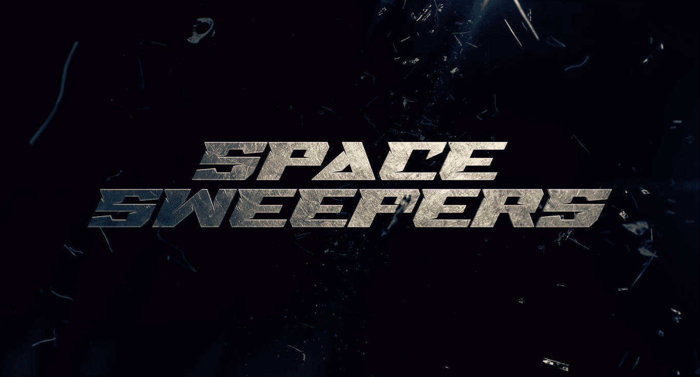 Space Sweepers, metallic text, dark cosmic backdrop, HD Desktop Wallpaper