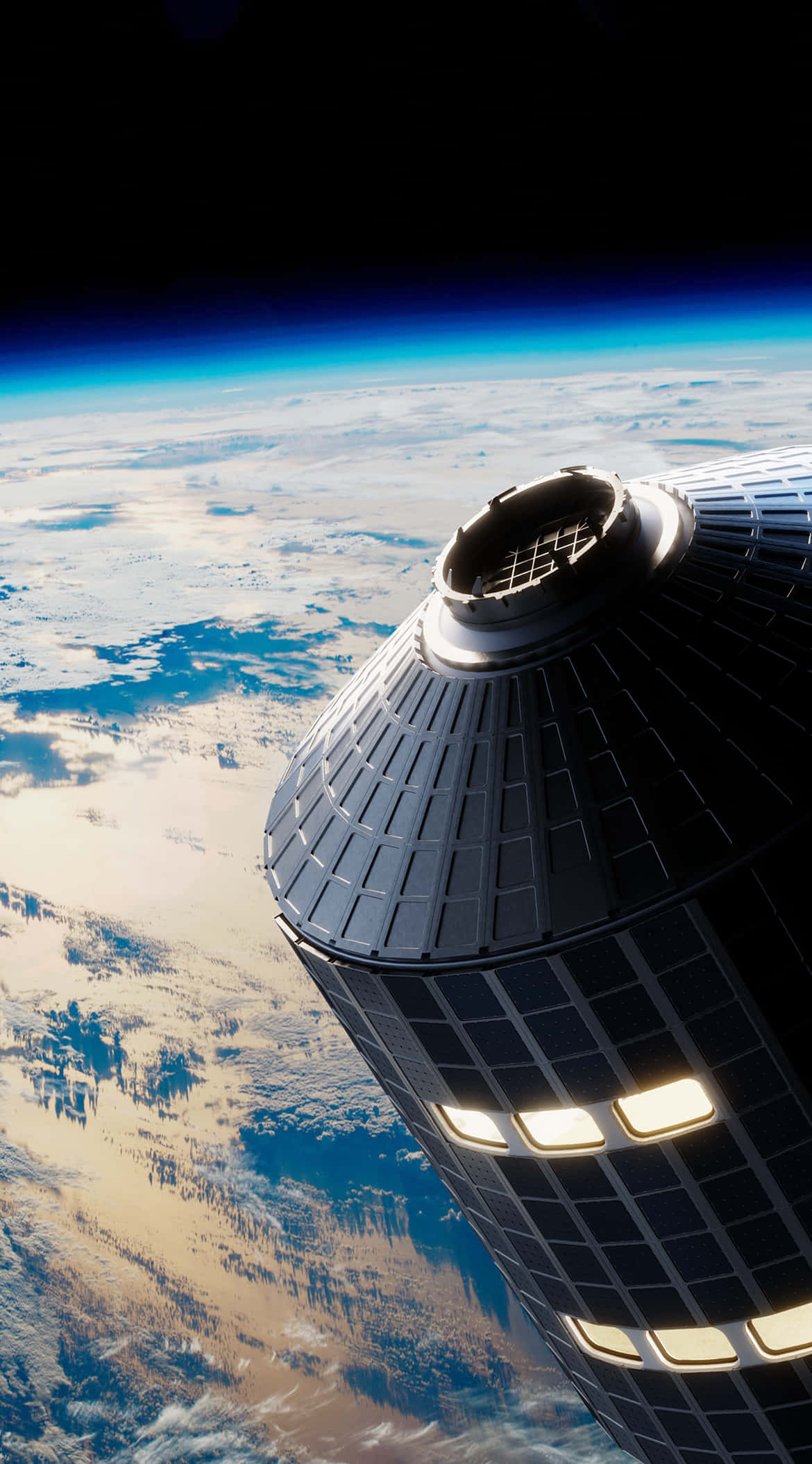 spacecraft, space station, Earth, Full HD Phone Wallpaper