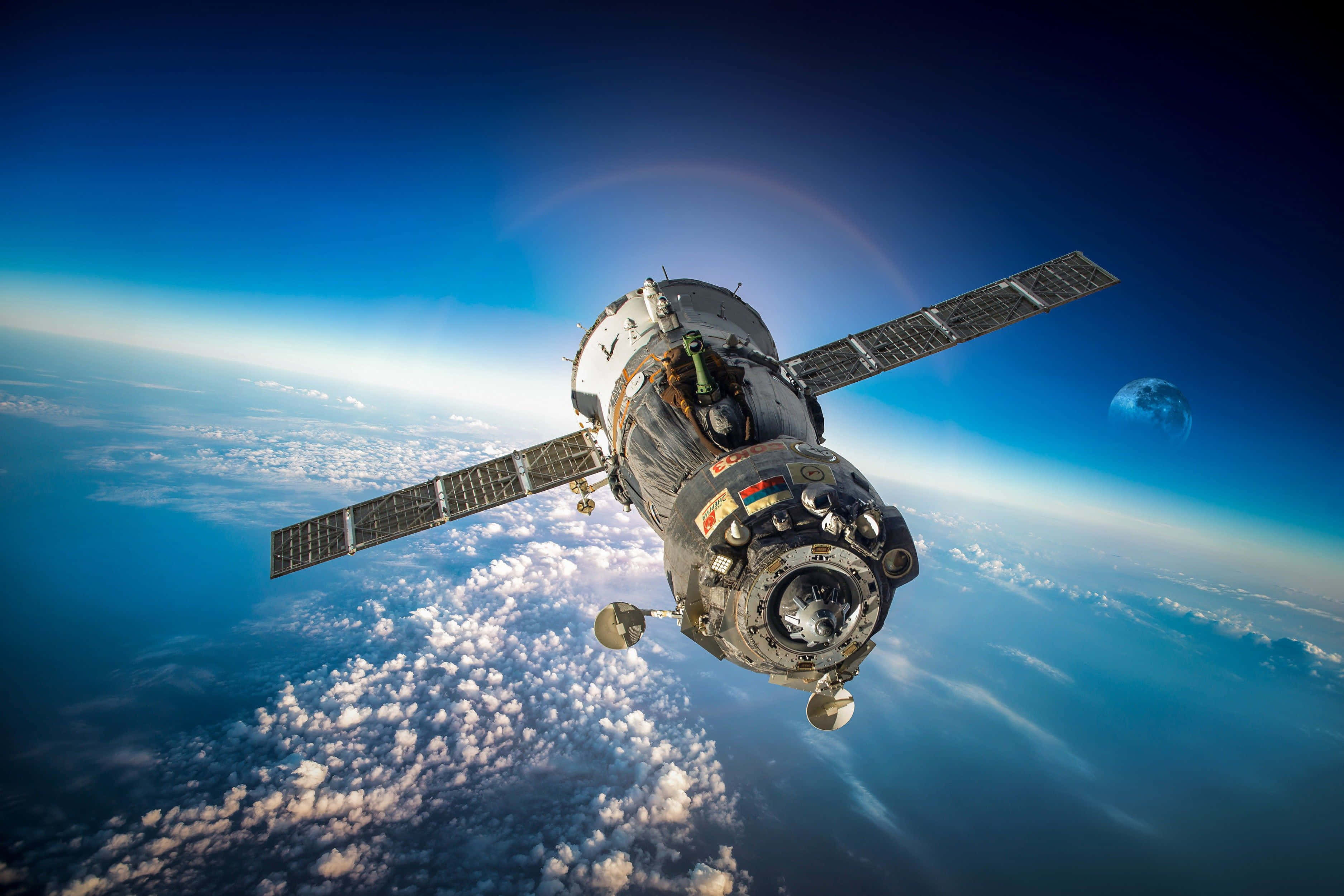 space technology, spacecraft, solar panels, 2K Desktop Wallpaper