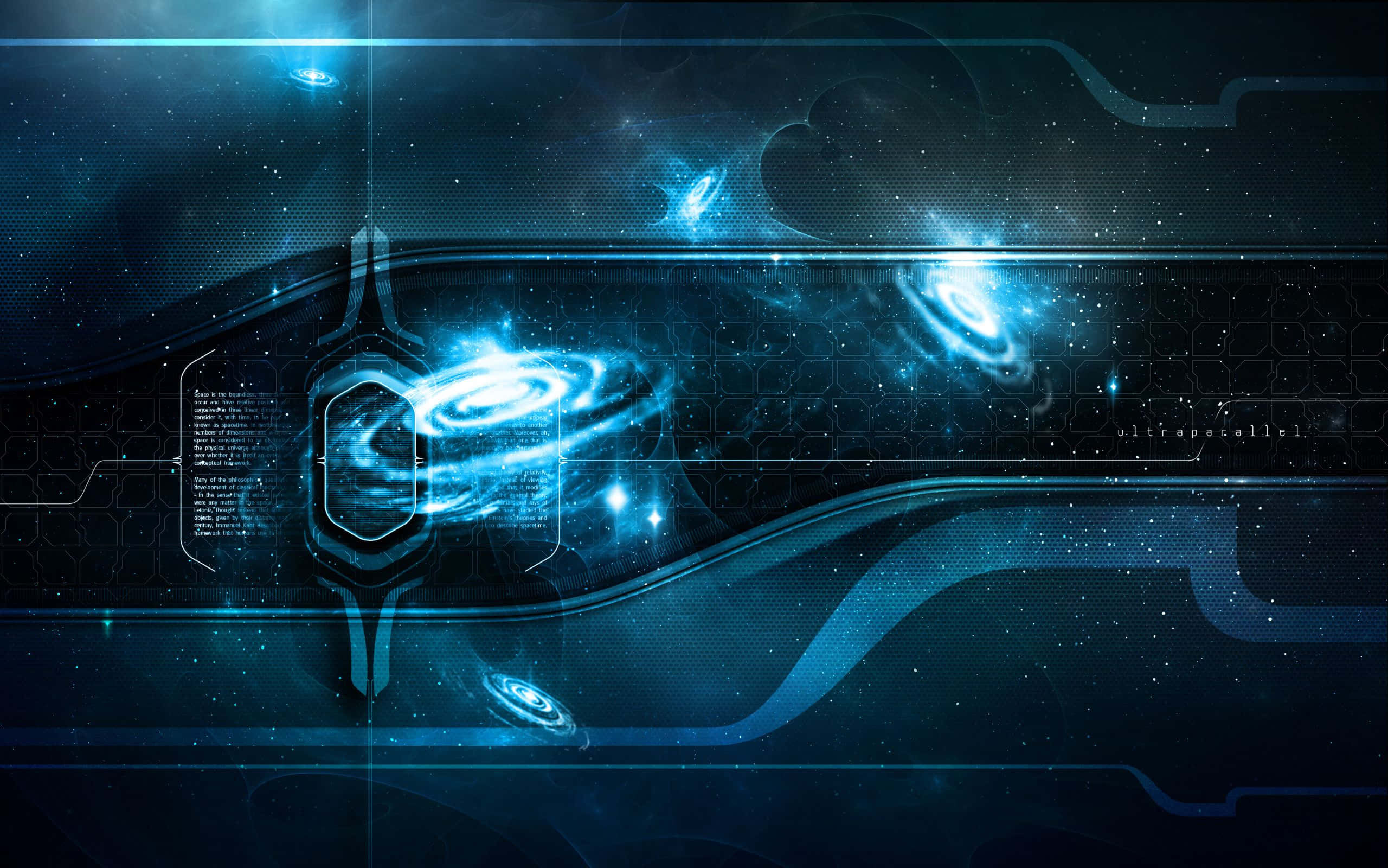 Space Technology, 2560 x 1600, glowing blue galaxies, 2K Desktop Wallpaper