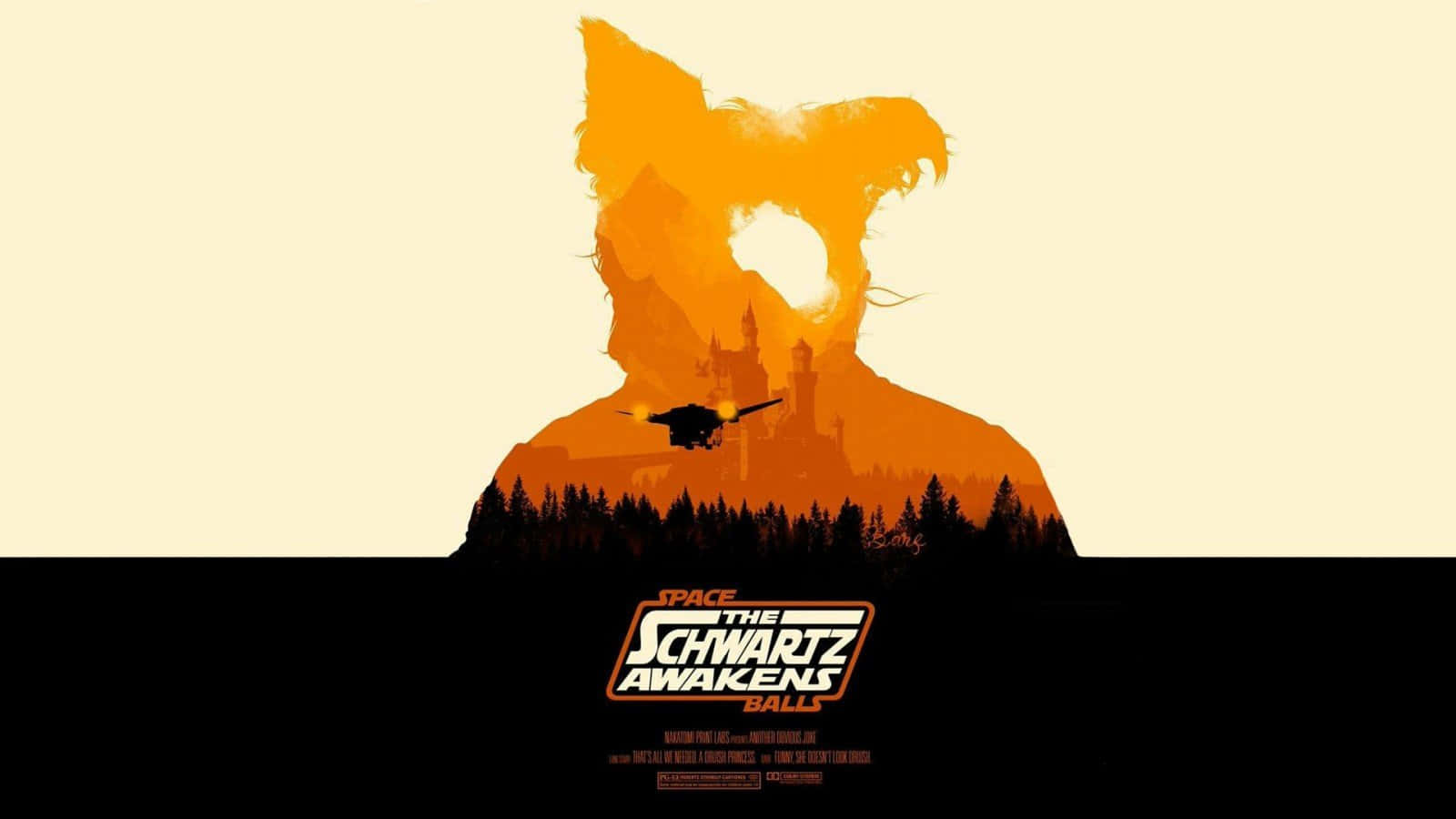 Spaceballs, orange silhouette, dog's head, HD Desktop Wallpaper