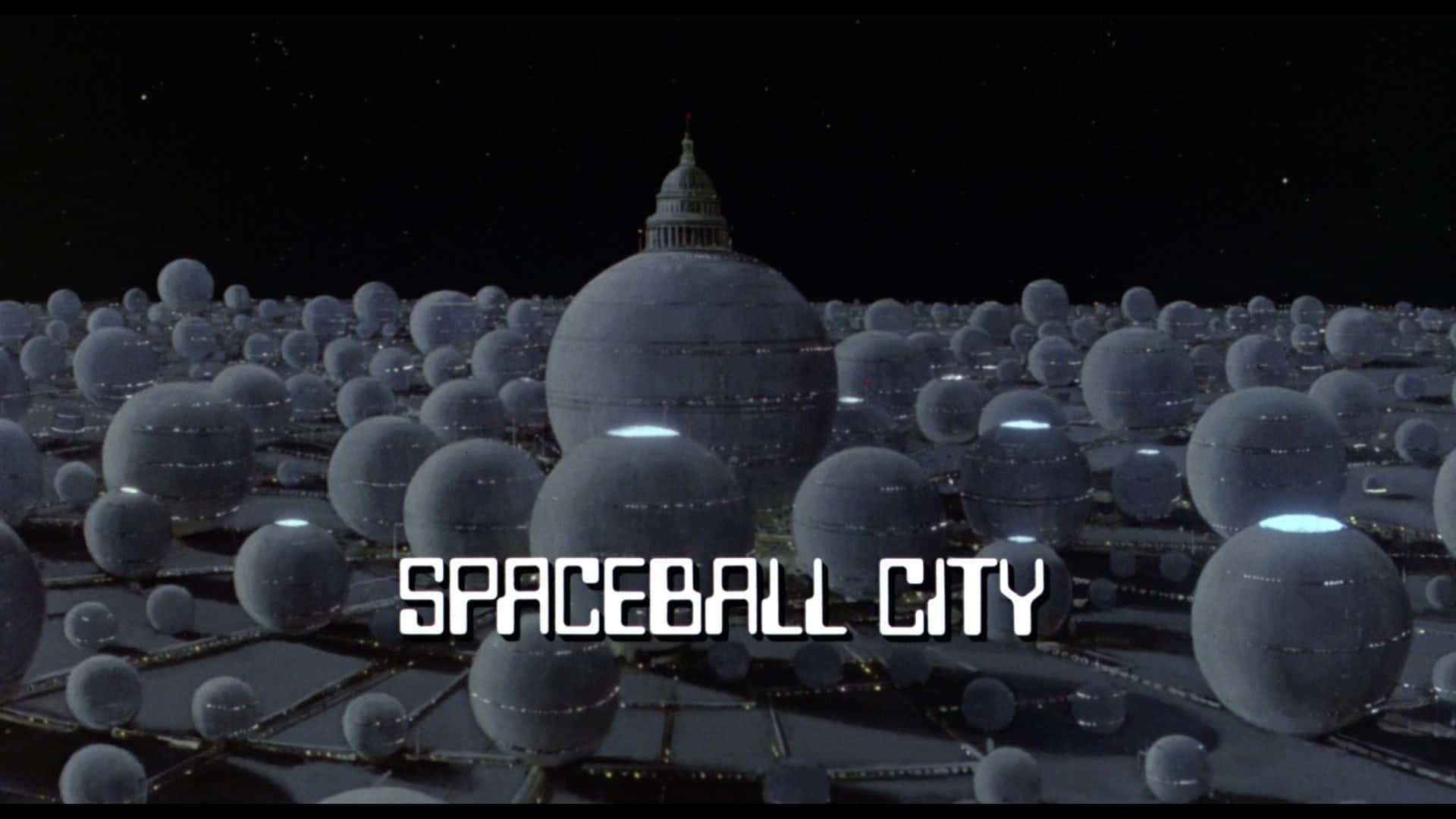 Spaceballs, gray spheres, Capitol-like dome, Full HD Desktop Wallpaper