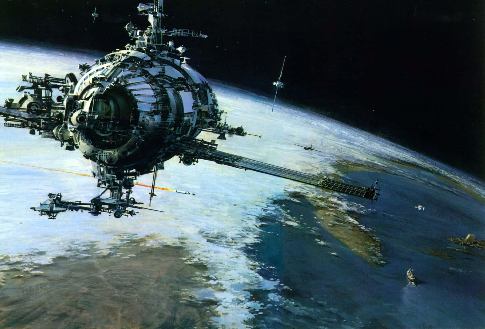 spacecraft, space station, Earth, HD Desktop Wallpaper