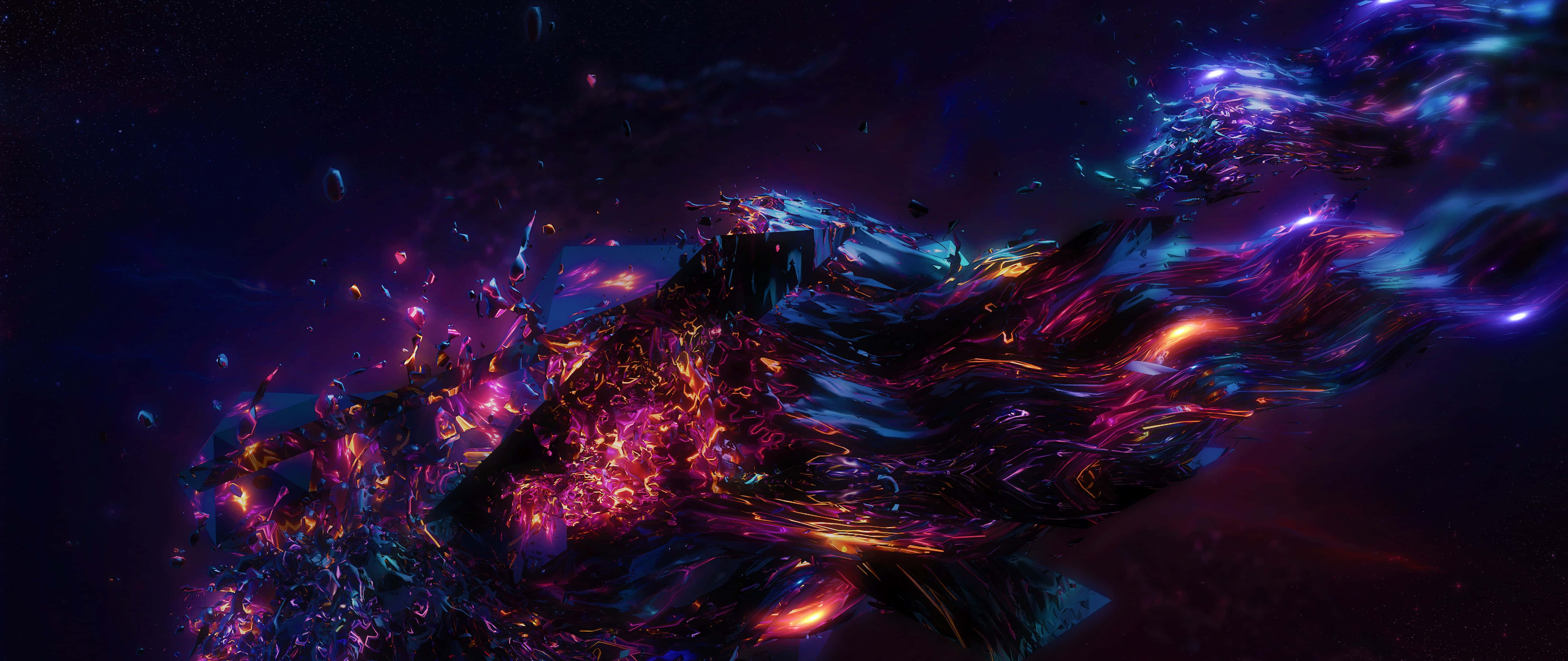 cosmic nebula, electric purple, orange, 5K Desktop Wallpaper