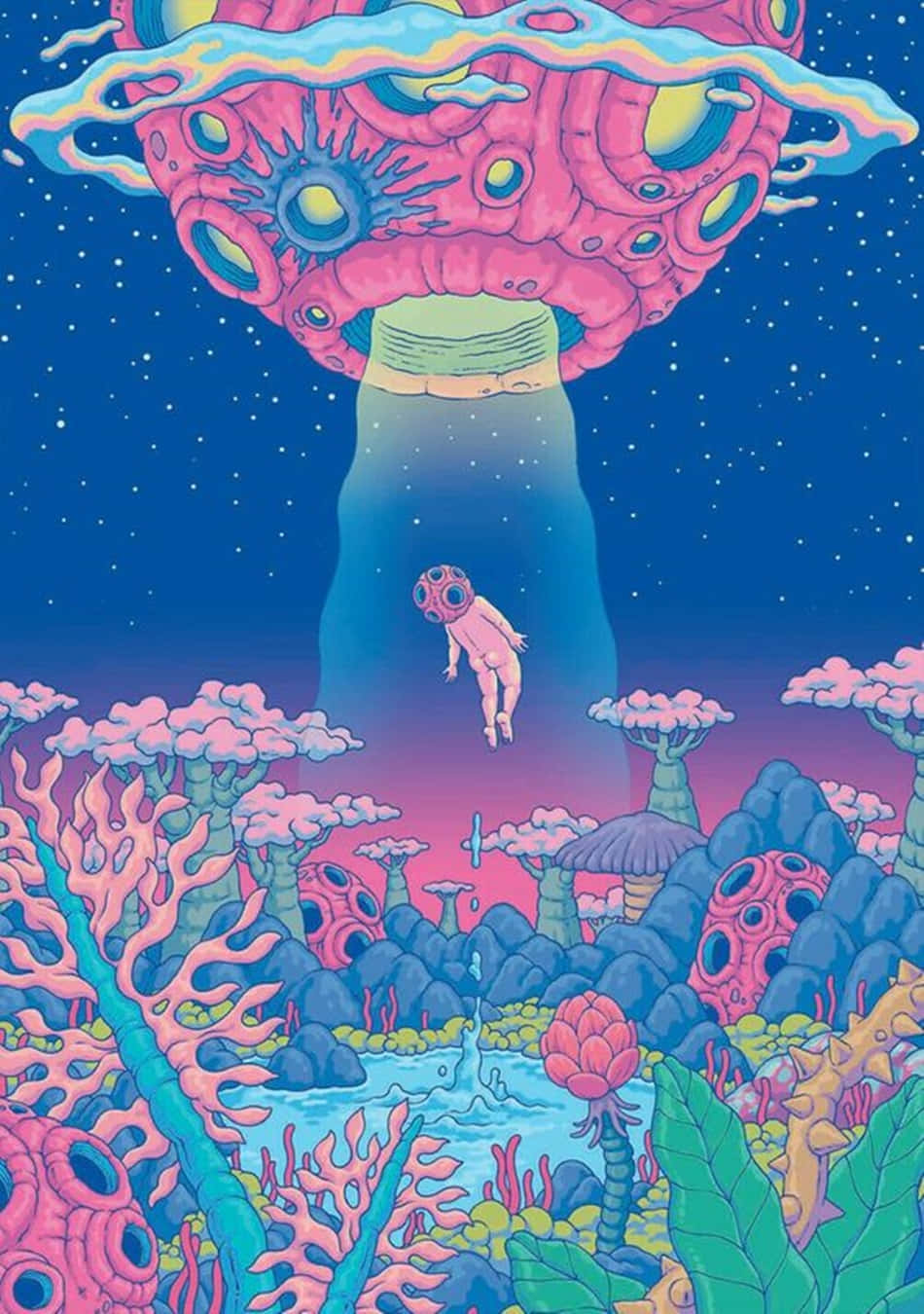 Dope Trippy Art, astronaut, spaceship, HD Phone Wallpaper
