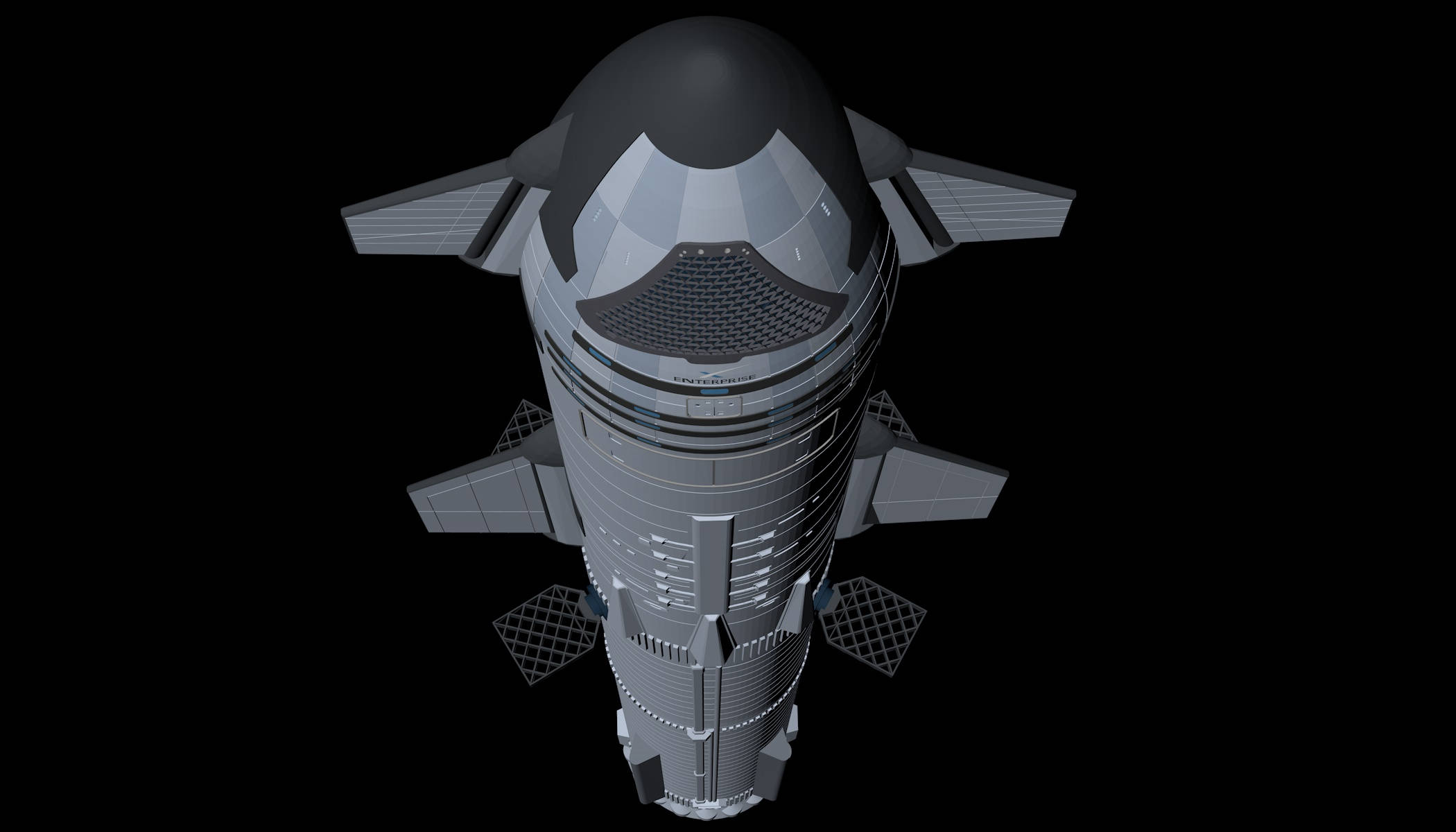 Spacex Starship, sleek gray, angular wings, Full HD Desktop Wallpaper