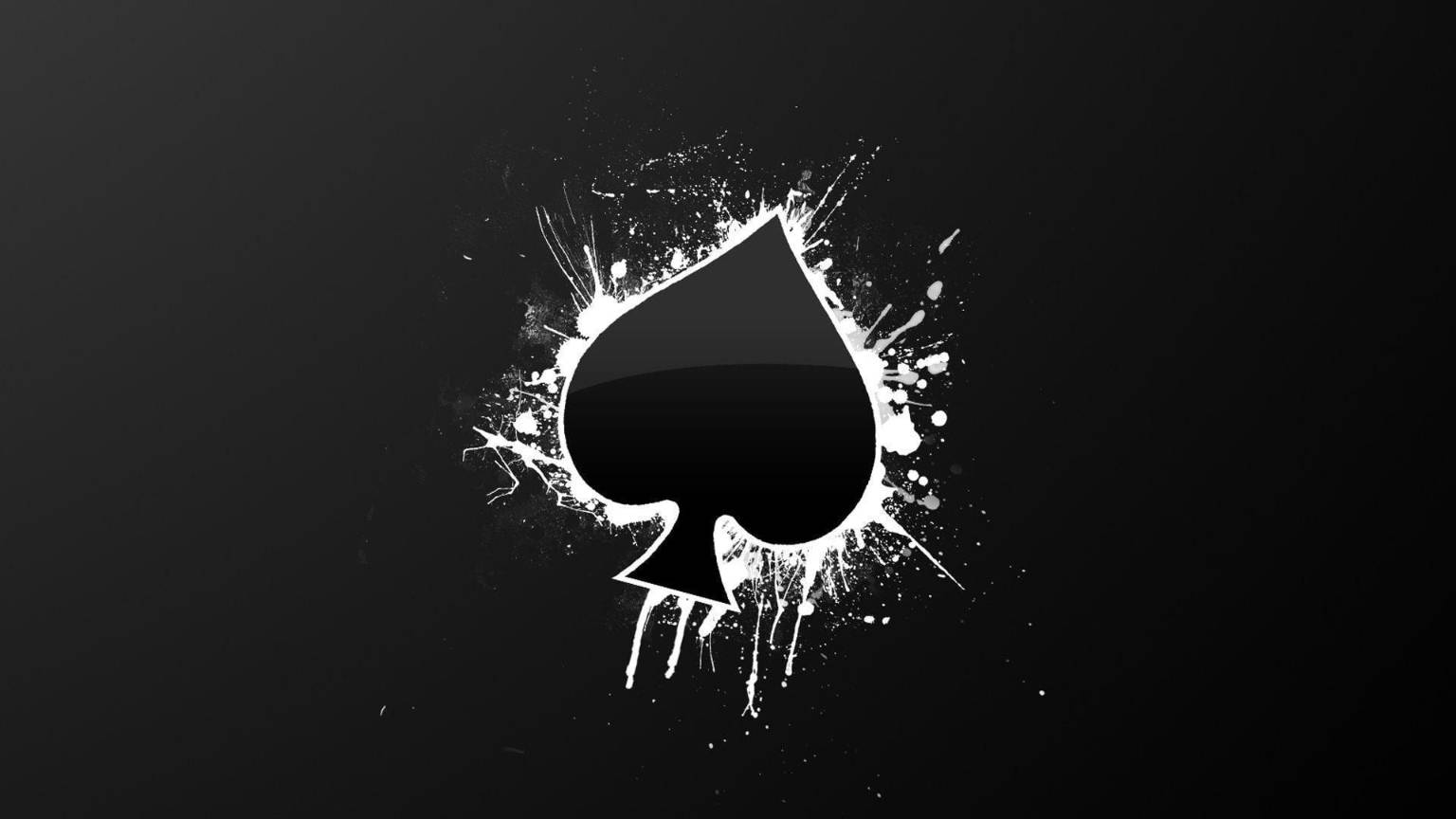Spade, black tablet, white paint splatter, HD Desktop Wallpaper