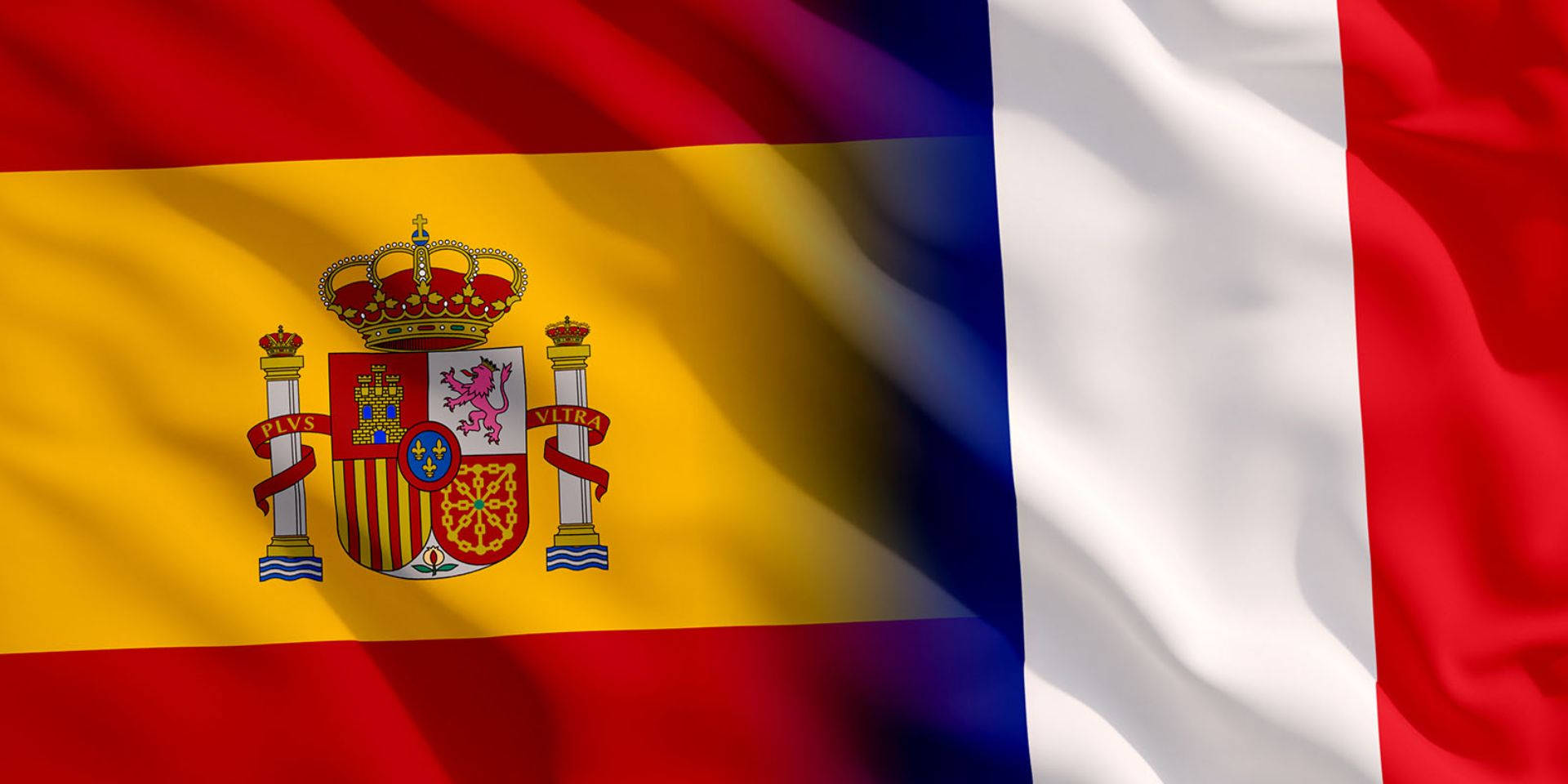 Spain flag, France flag, red, Full HD Desktop Wallpaper
