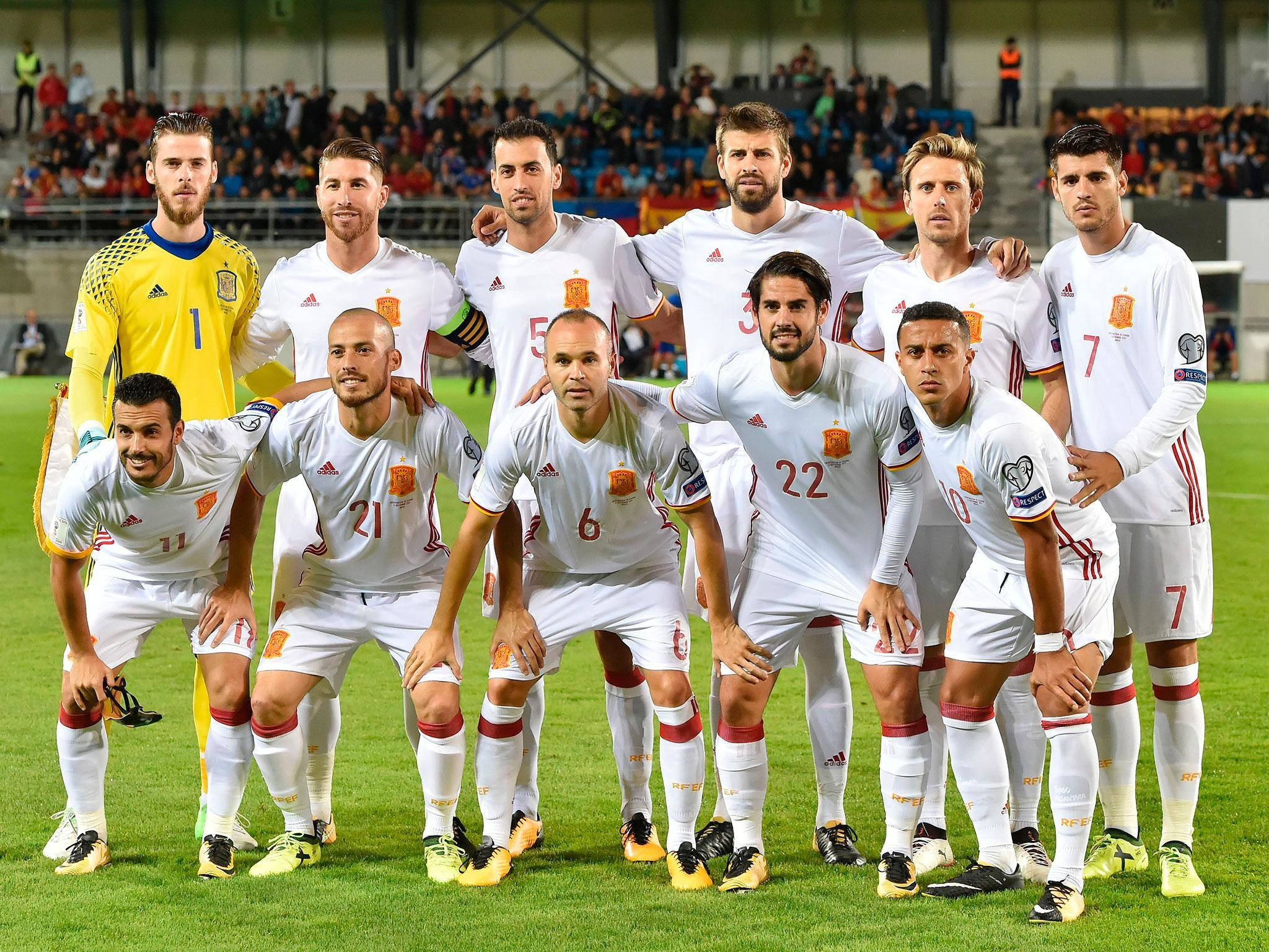 Spain National Football Team, 2018 World Cup, white kits, Full HD Desktop Wallpaper