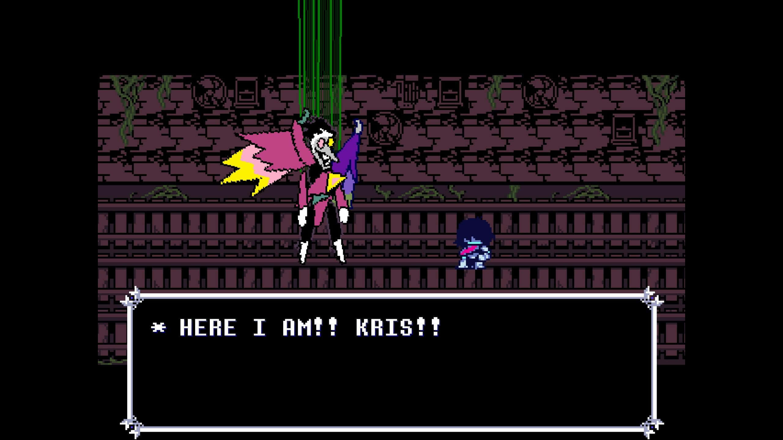 Spamton, purple suit, pixel-art character, 2K Desktop Wallpaper