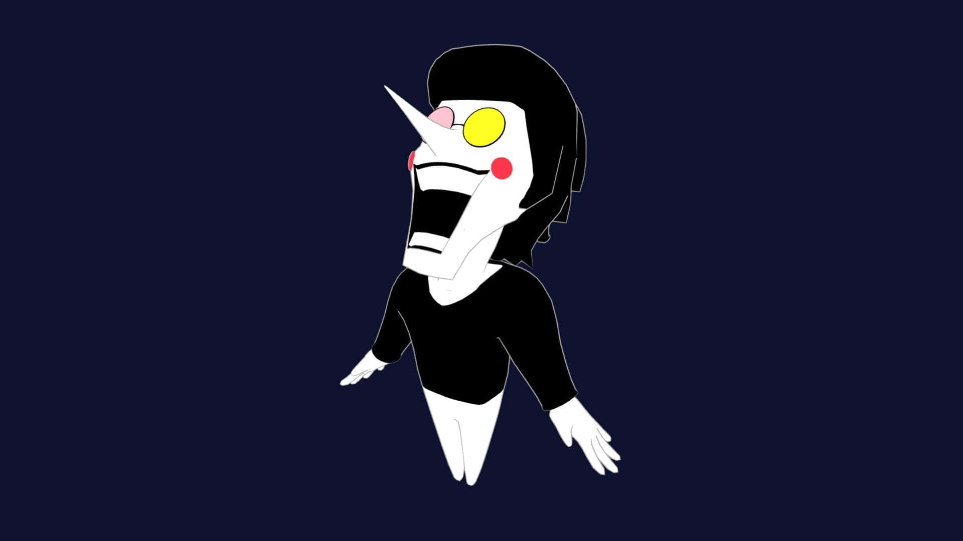 Spamton G. Spamton, dark blue background, stylized cartoon character, Full HD Desktop Wallpaper