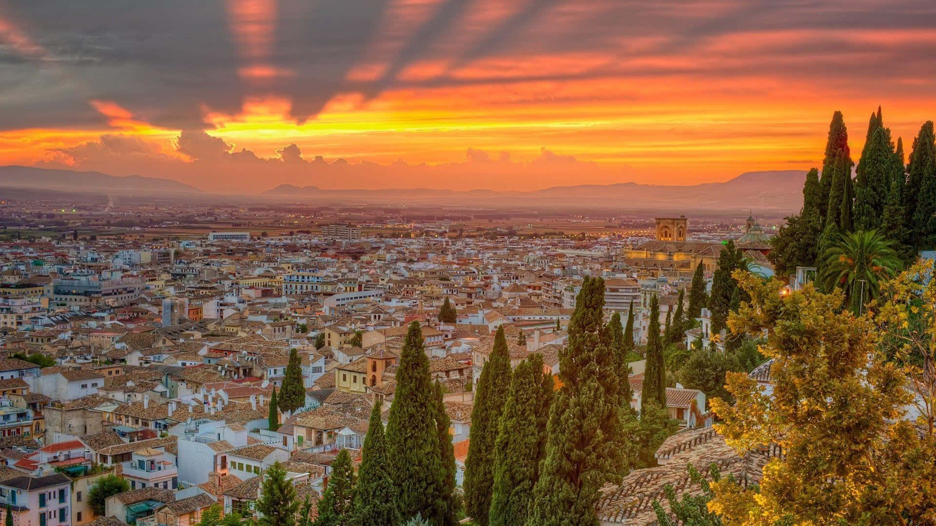 Spanish Aesthetic, sunset, cityscape, Full HD Desktop Wallpaper