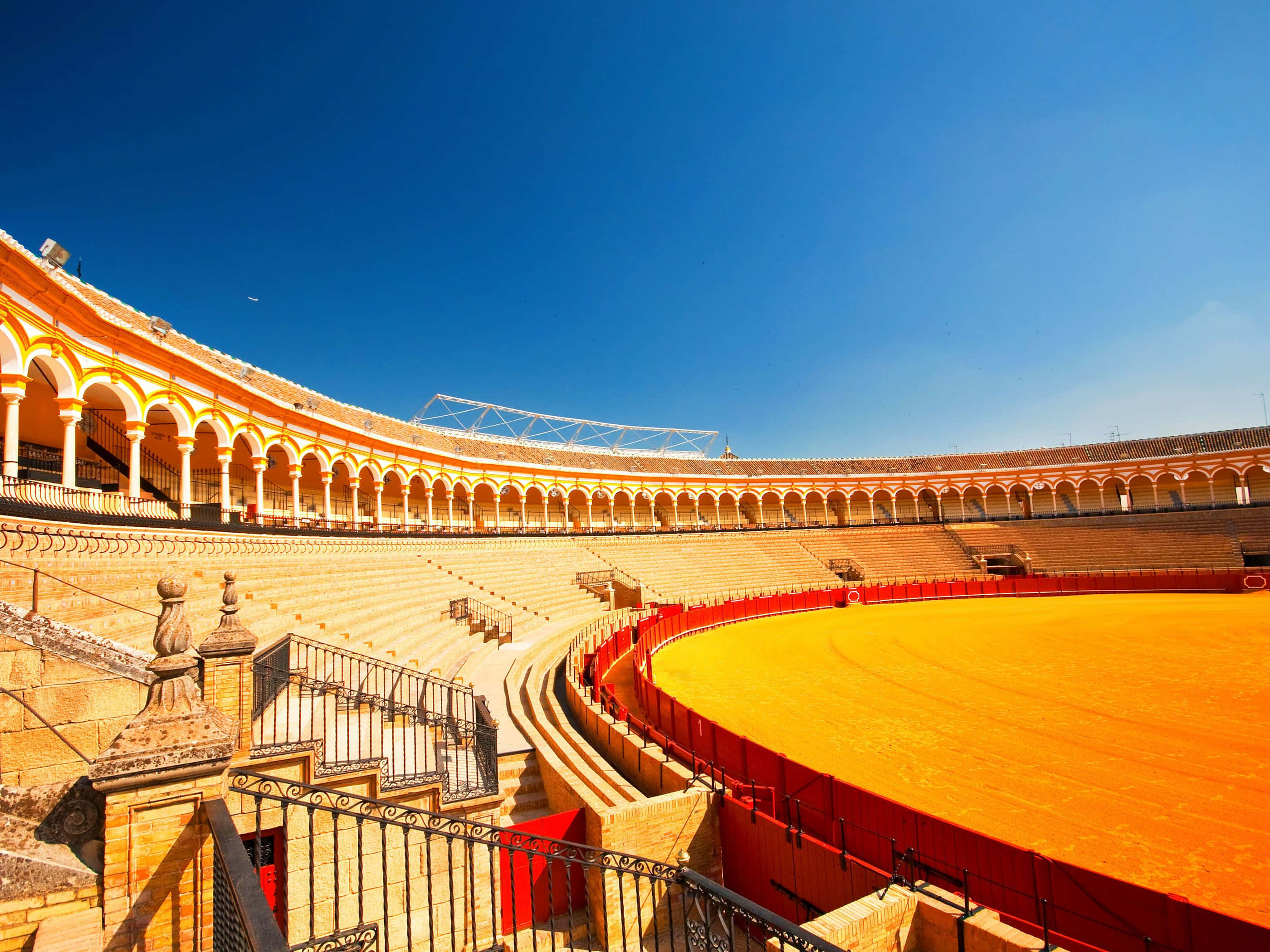 bullring, stadium, terracotta seats, 2K Desktop Wallpaper