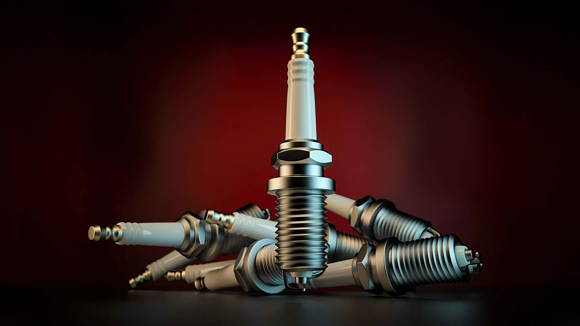 Spark Plug, shiny metal, pile, Full HD Desktop Wallpaper