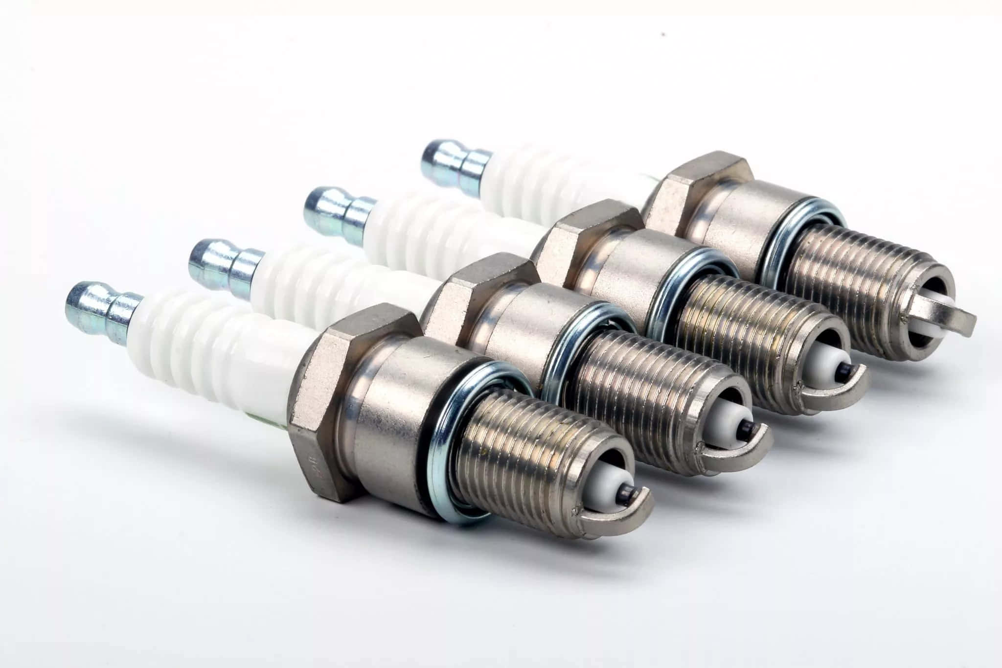 spark plug, white background, metallic details, Full HD Desktop Wallpaper