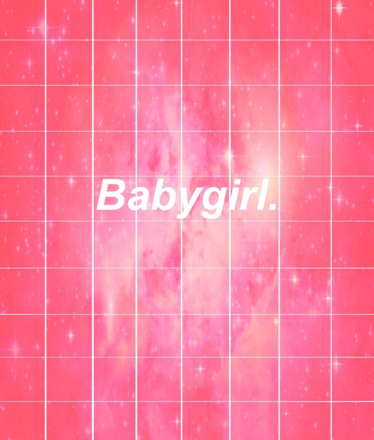Baby Girl Aesthetic, pink cosmic background, white grid lines, HD Phone Wallpaper