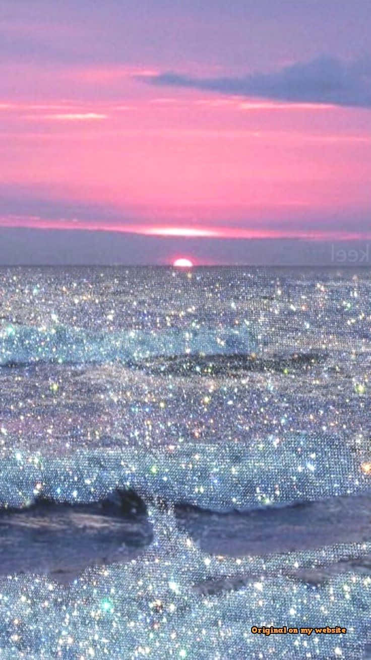 Purple Sunset, Glittering Ocean, Pink Sky, HD Phone Wallpaper