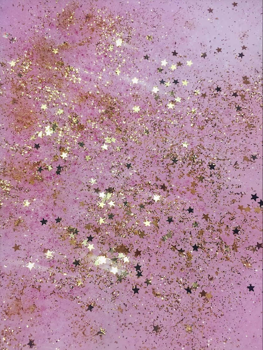 pink, gold, glitter, SD Phone Wallpaper