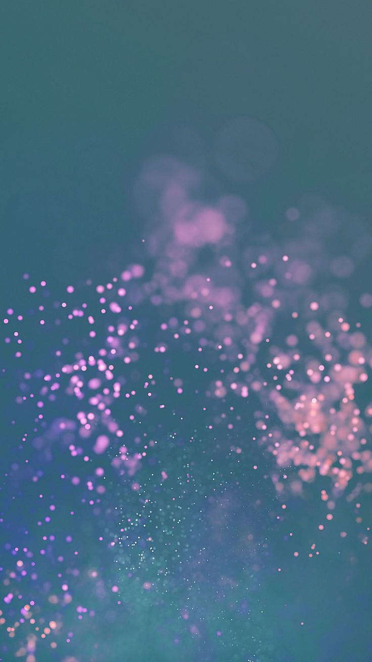pink sparkle, teal background, soft pink bokeh lights, HD Phone Wallpaper