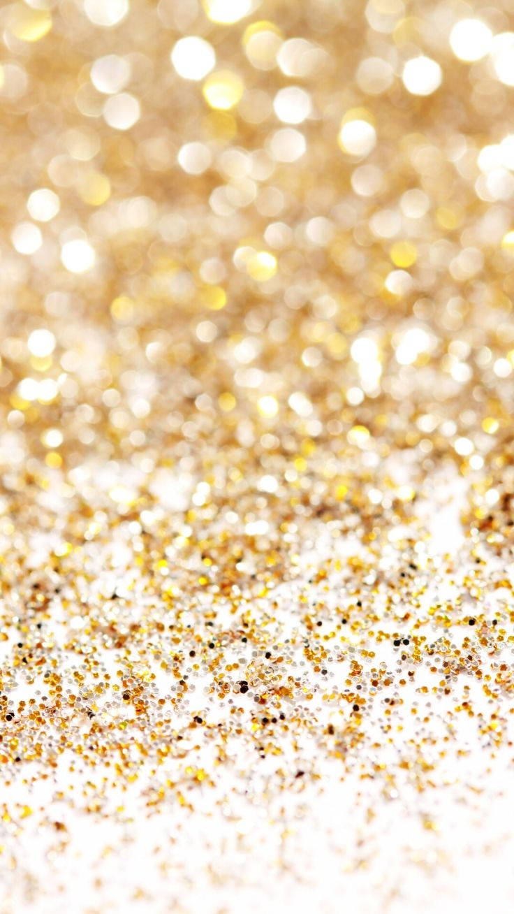 white and gold glitter sparkle iPhone, gold glitter particles, white surface, HD Phone Wallpaper