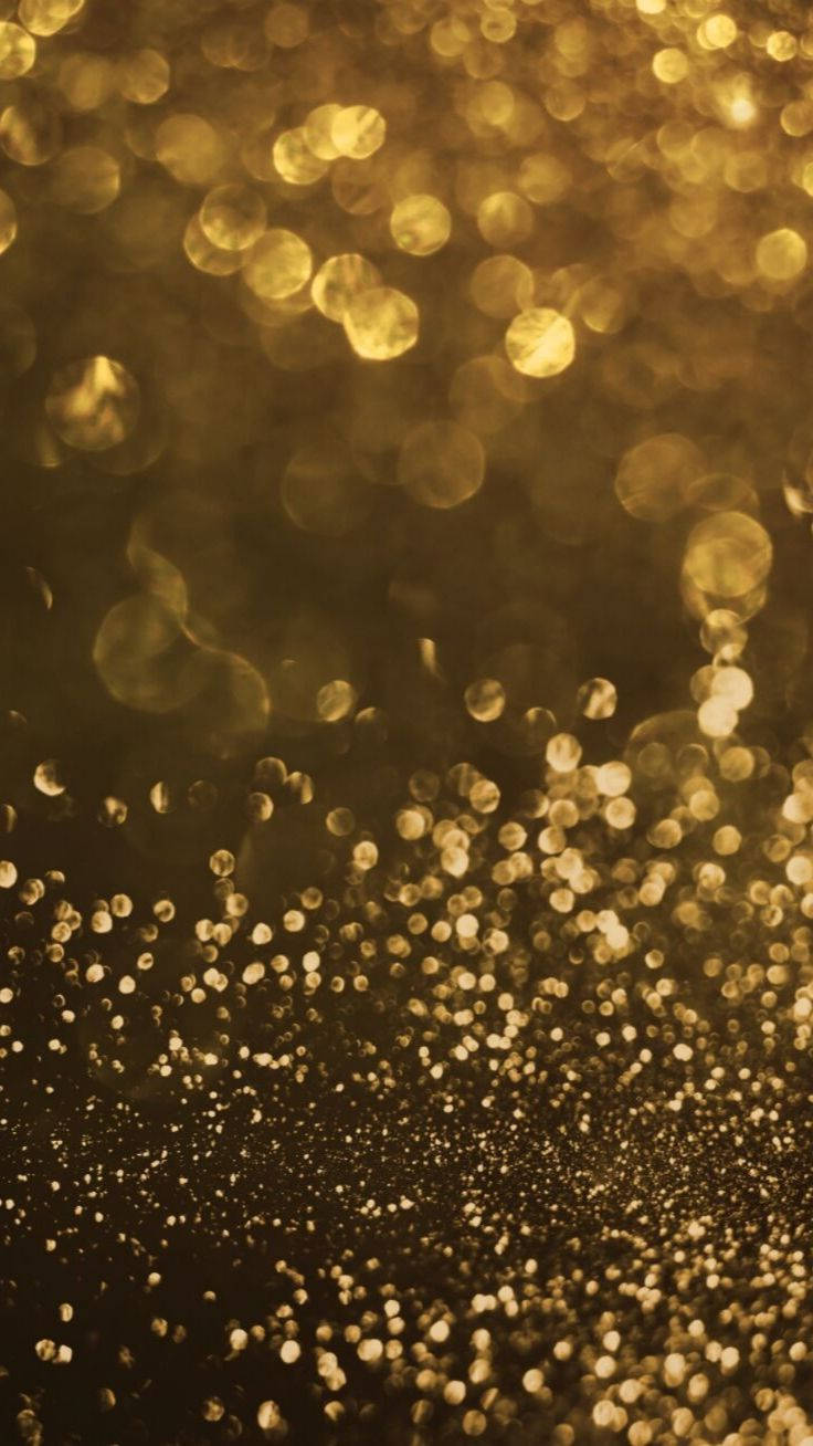 Dreamy Gold Glitter Sparkle iPhone, golden glitter particles, dark background, HD Phone Wallpaper