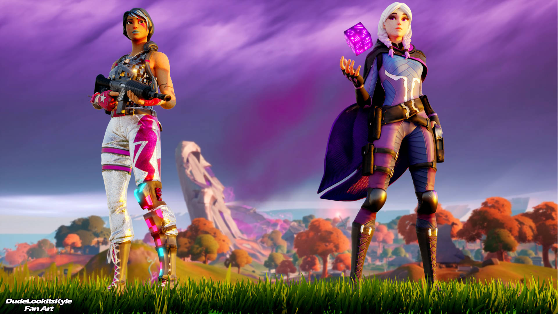 Sparkle Specialist Fortnite, Fortnite, purple sky, Full HD Desktop Wallpaper