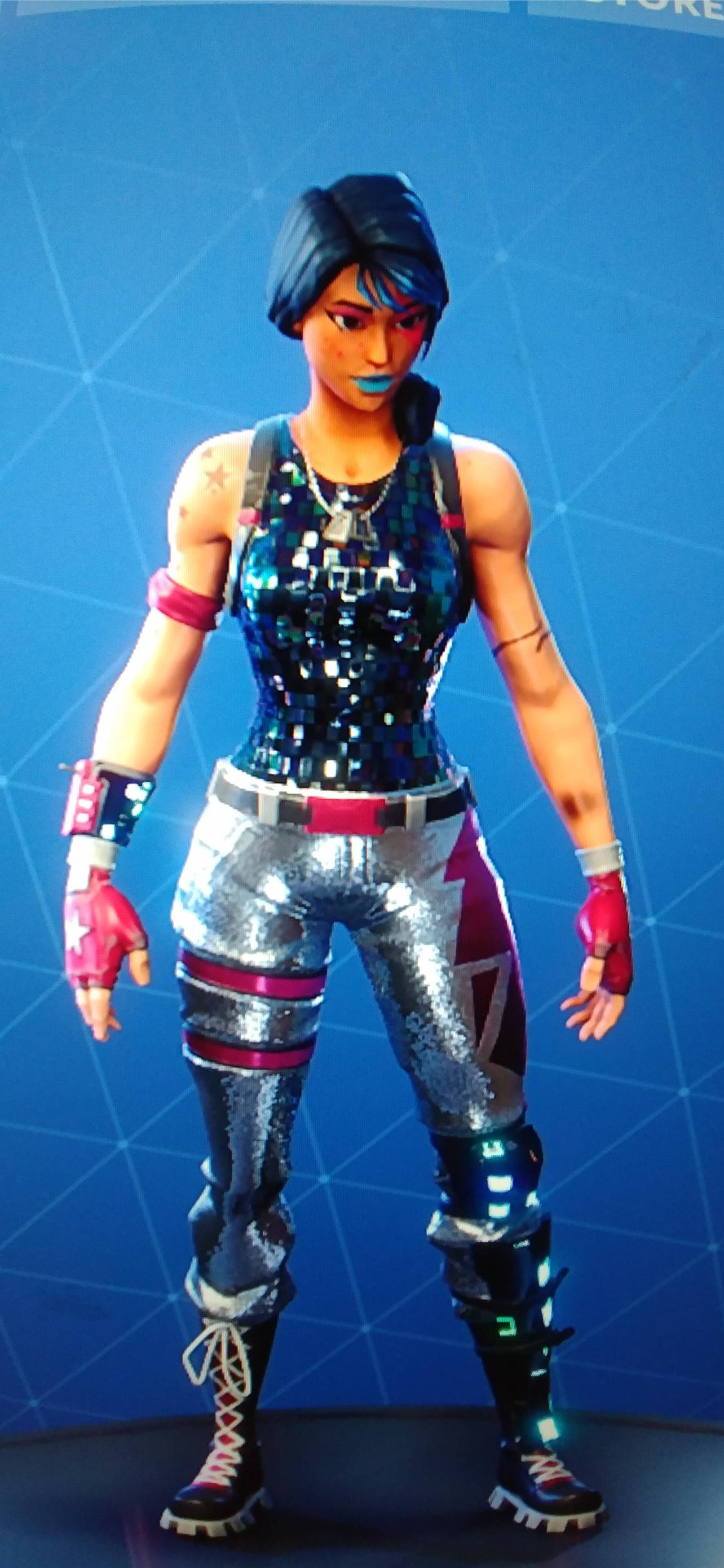 Sparkle Specialist Fortnite, shiny silver, pink outfit, 2K Phone Wallpaper